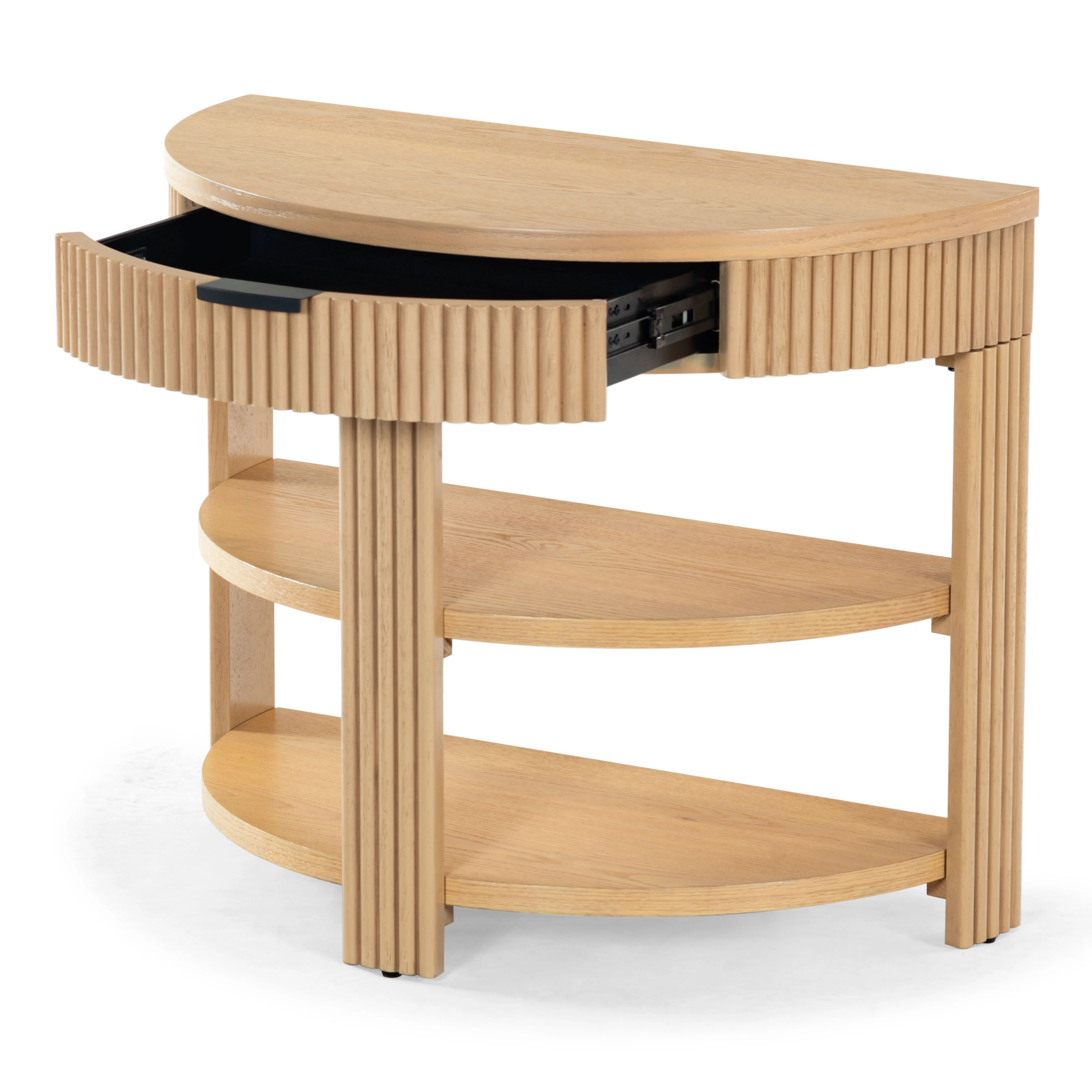 Shelbie Reeded Half Moon Console Table - Image 19