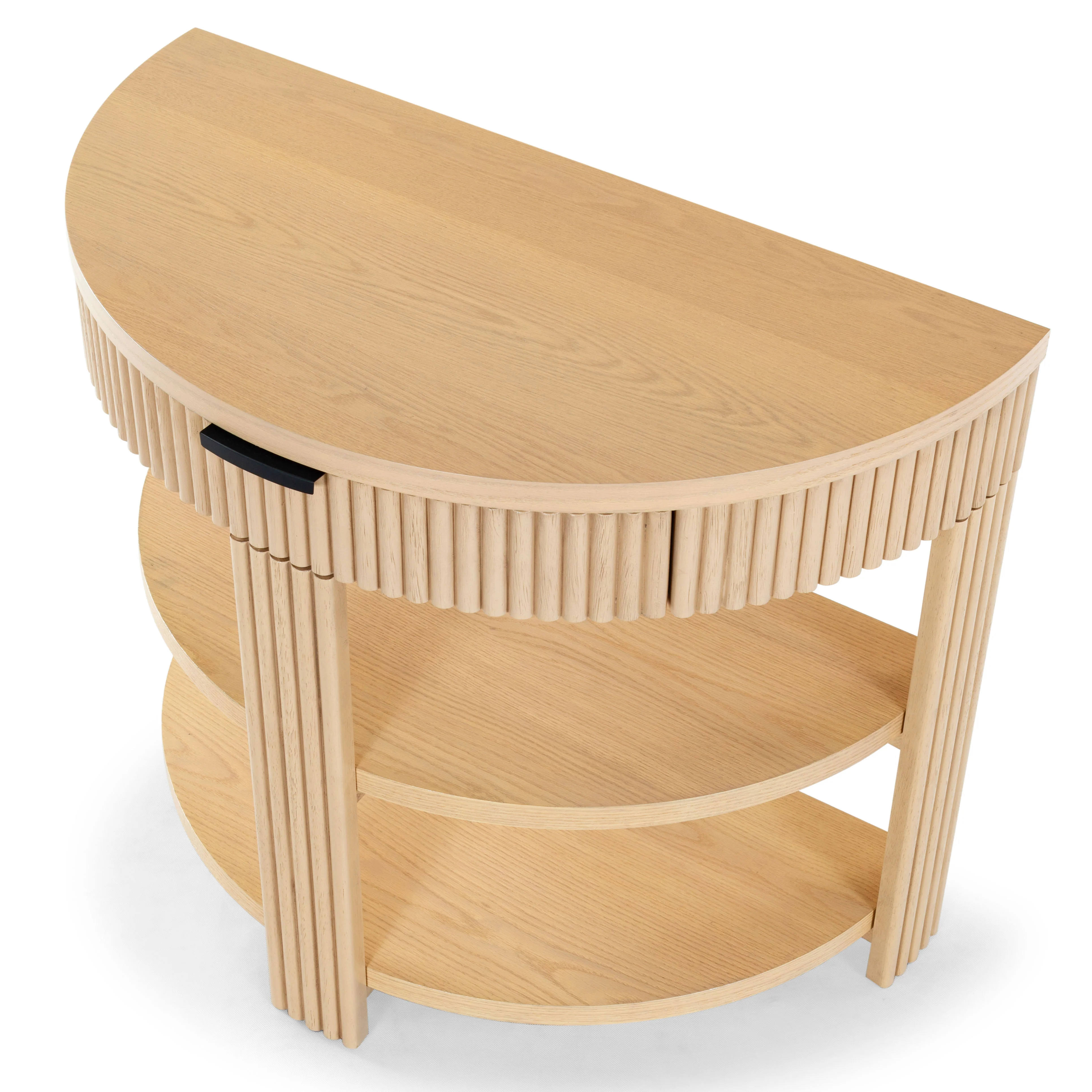 Shelbie Reeded Half Moon Console Table - Image 29