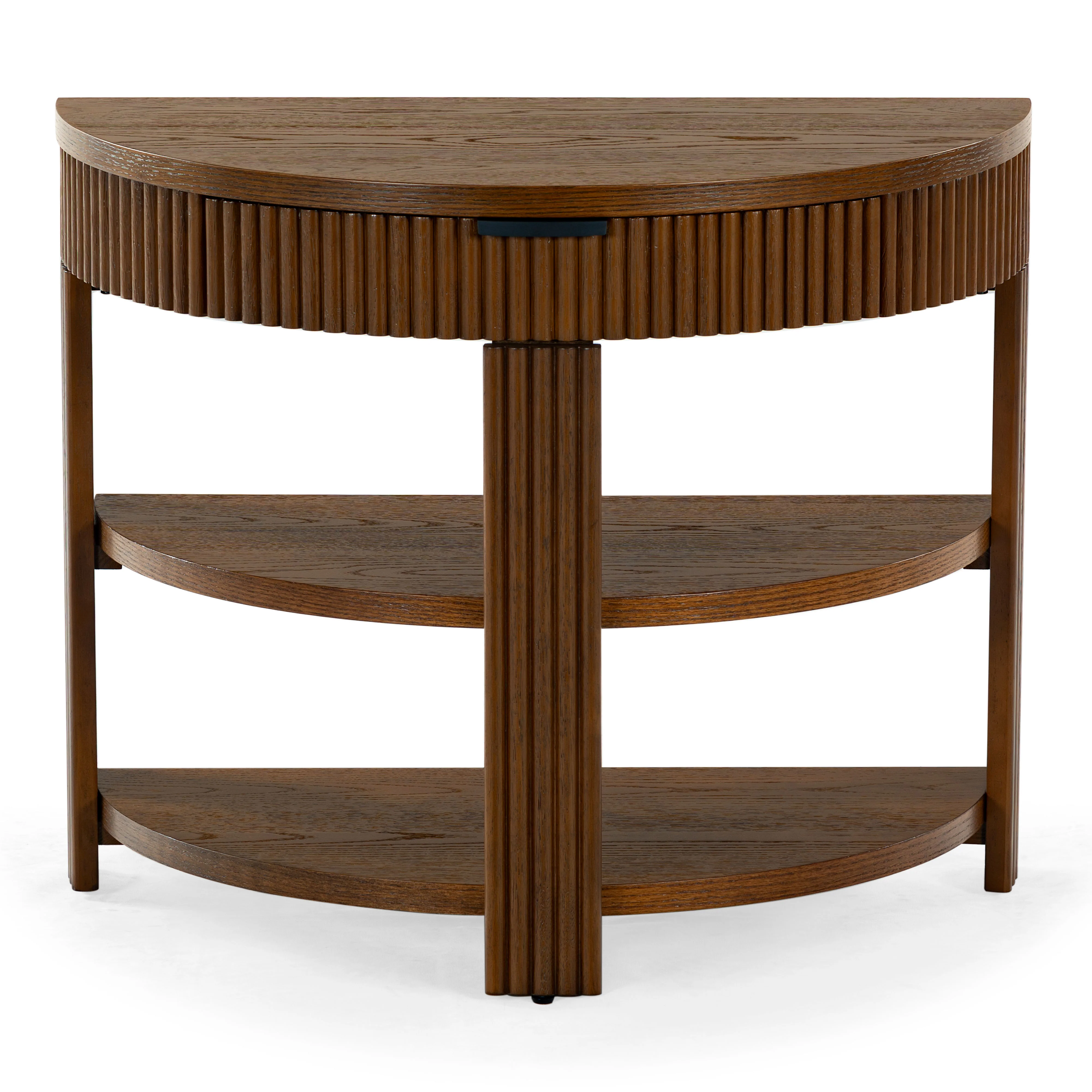 Shelbie Reeded Half Moon Console Table - Image 3