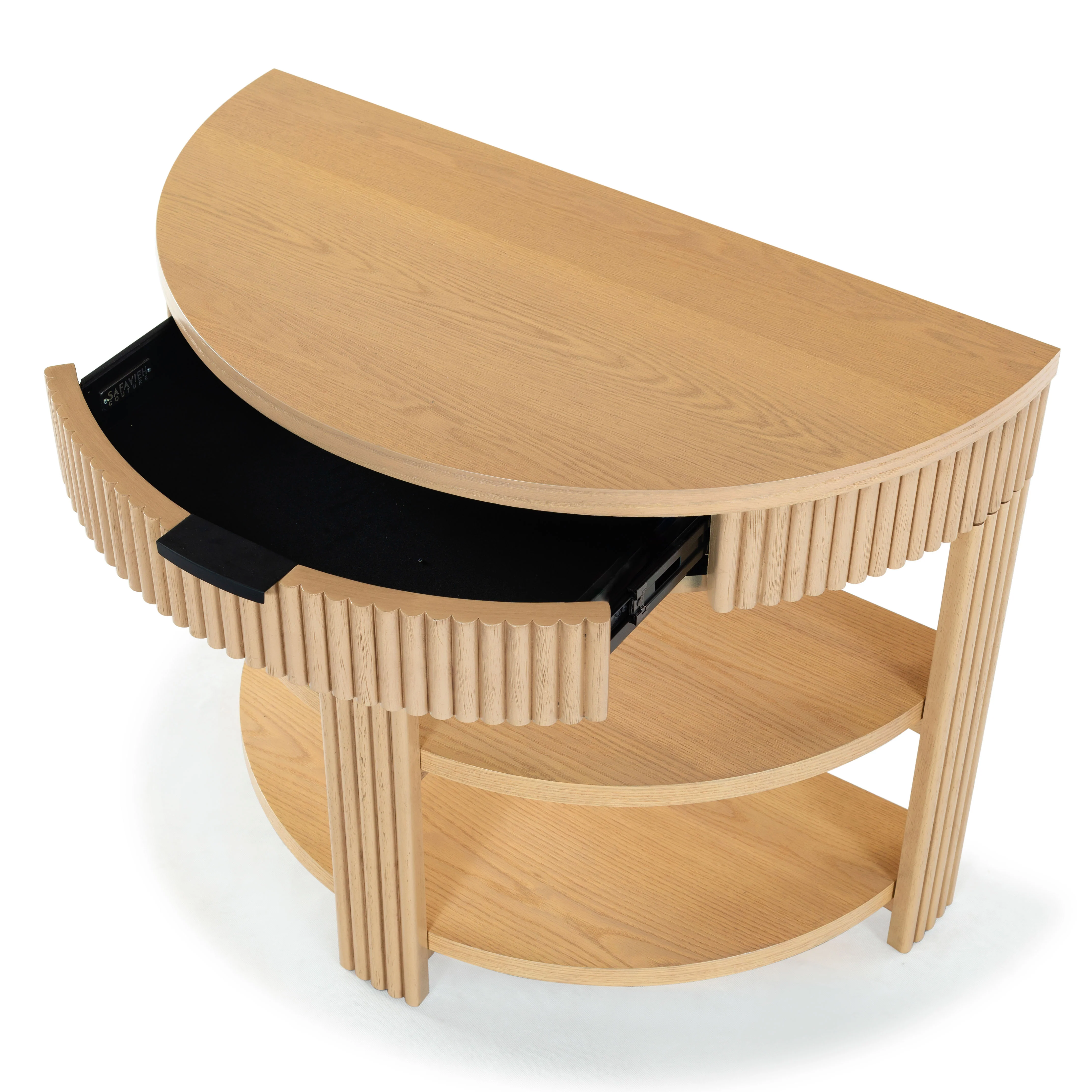 Shelbie Reeded Half Moon Console Table - Image 30
