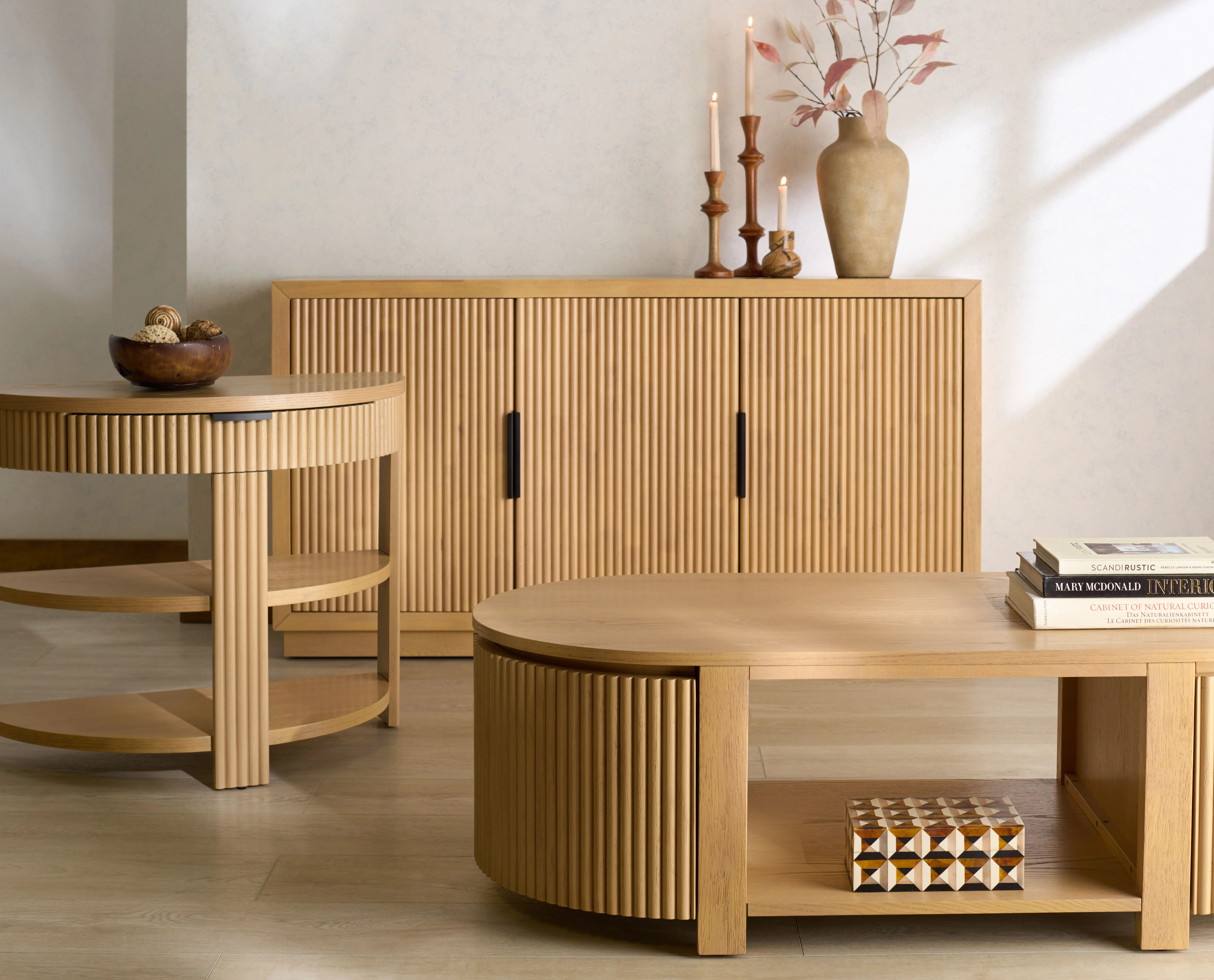 Shelbie Reeded Half Moon Console Table - Image 34