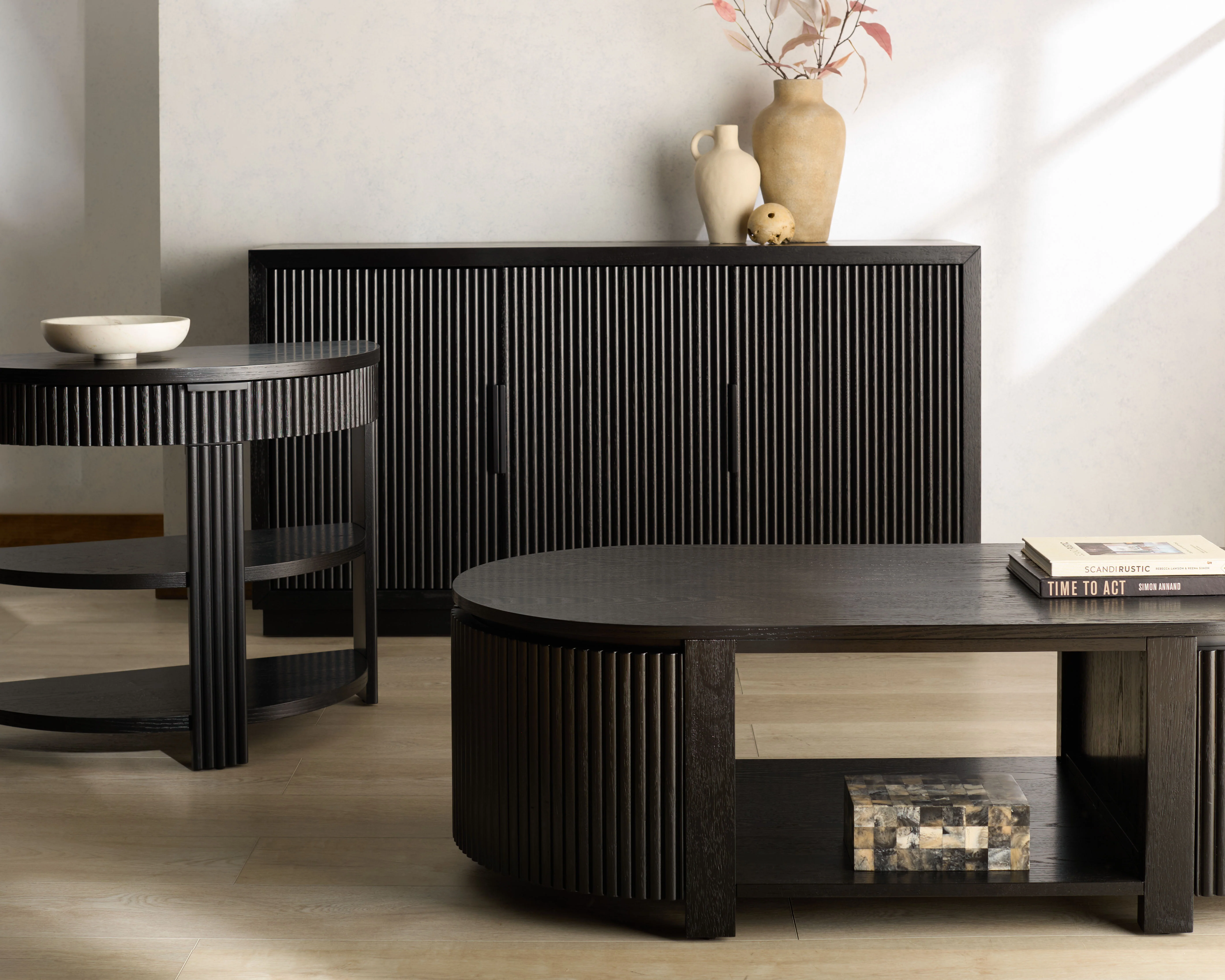 Shelbie Reeded Half Moon Console Table - Image 46