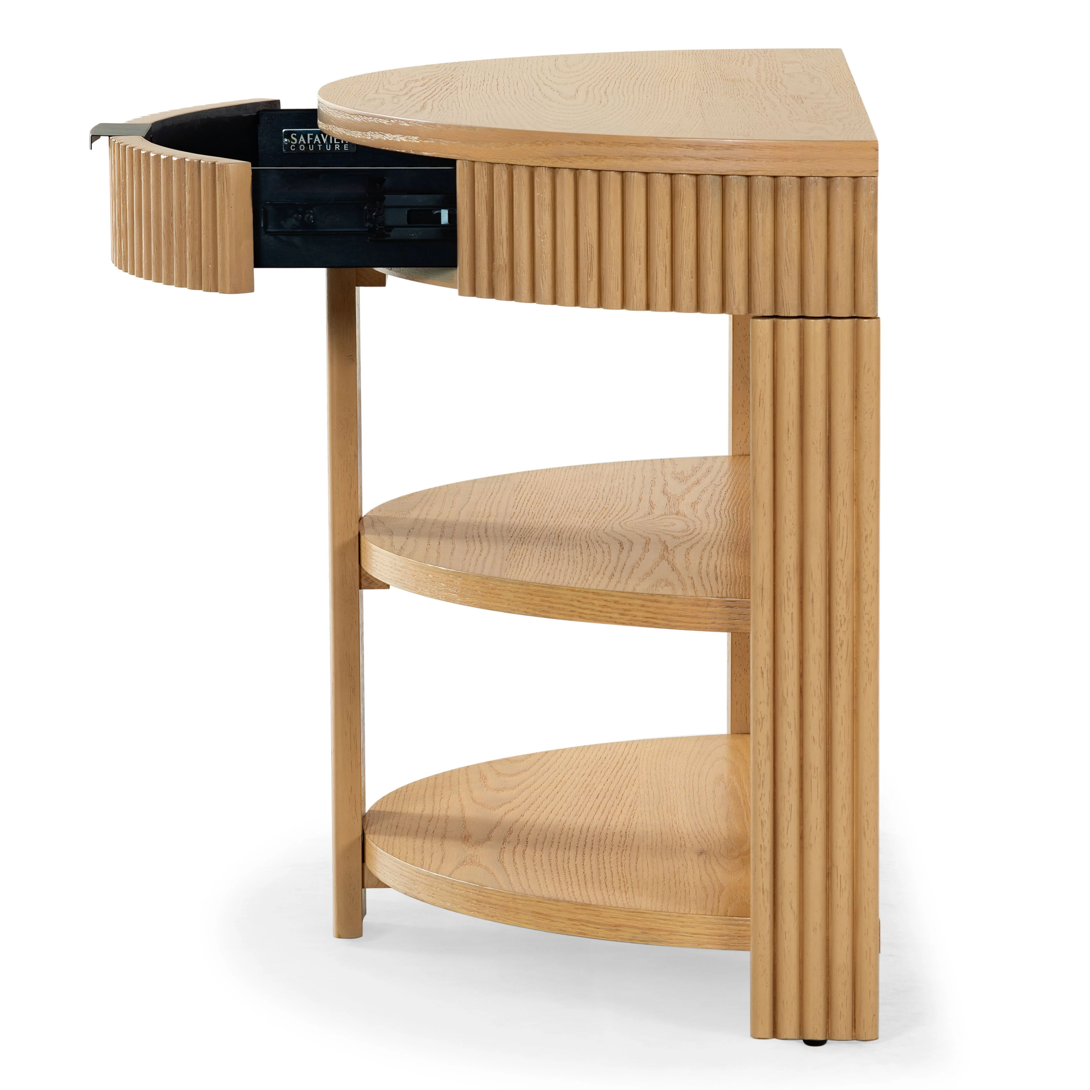 Shelbie Reeded Half Moon Console Table - Image 7