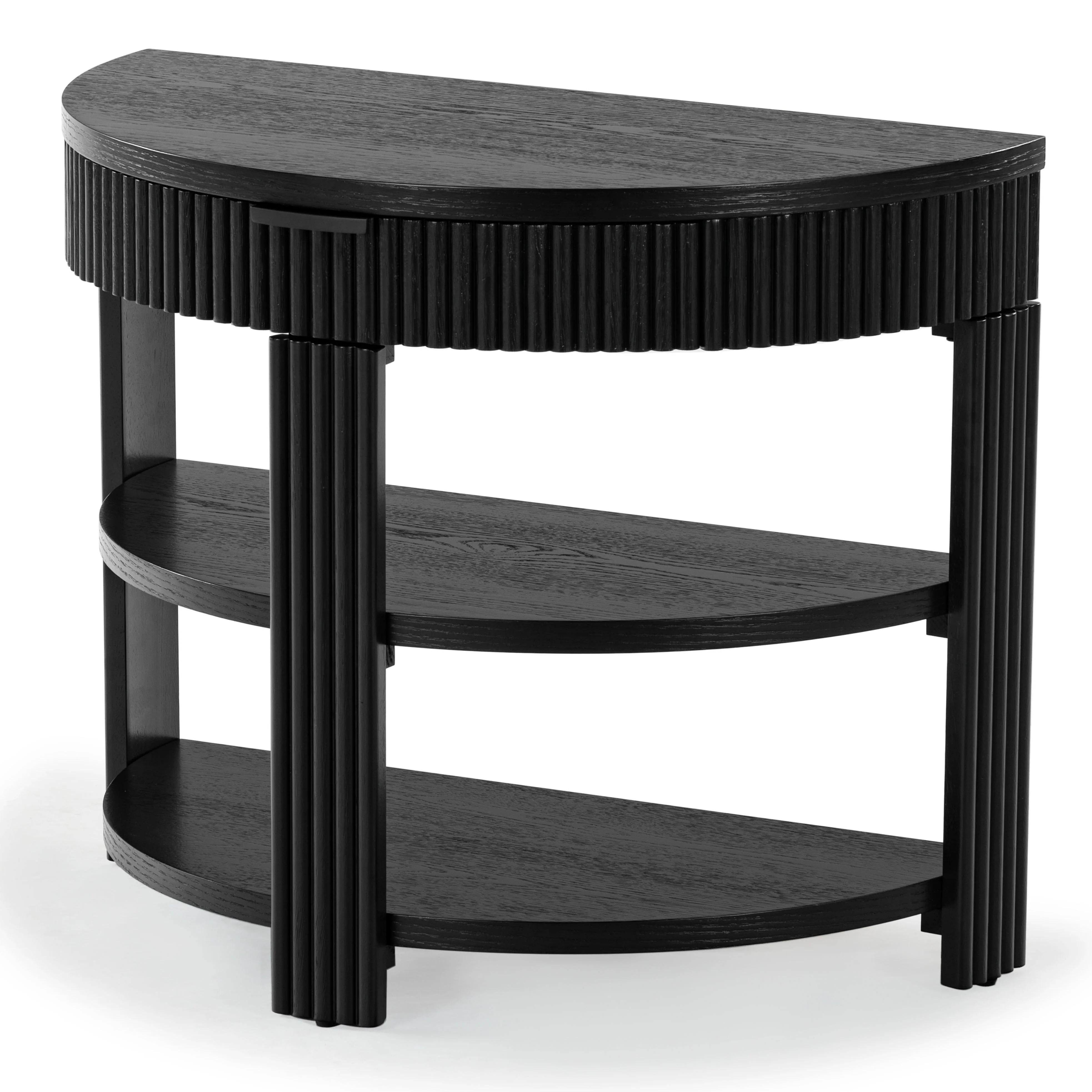 Shelbie Reeded Half Moon Console Table - Image 8