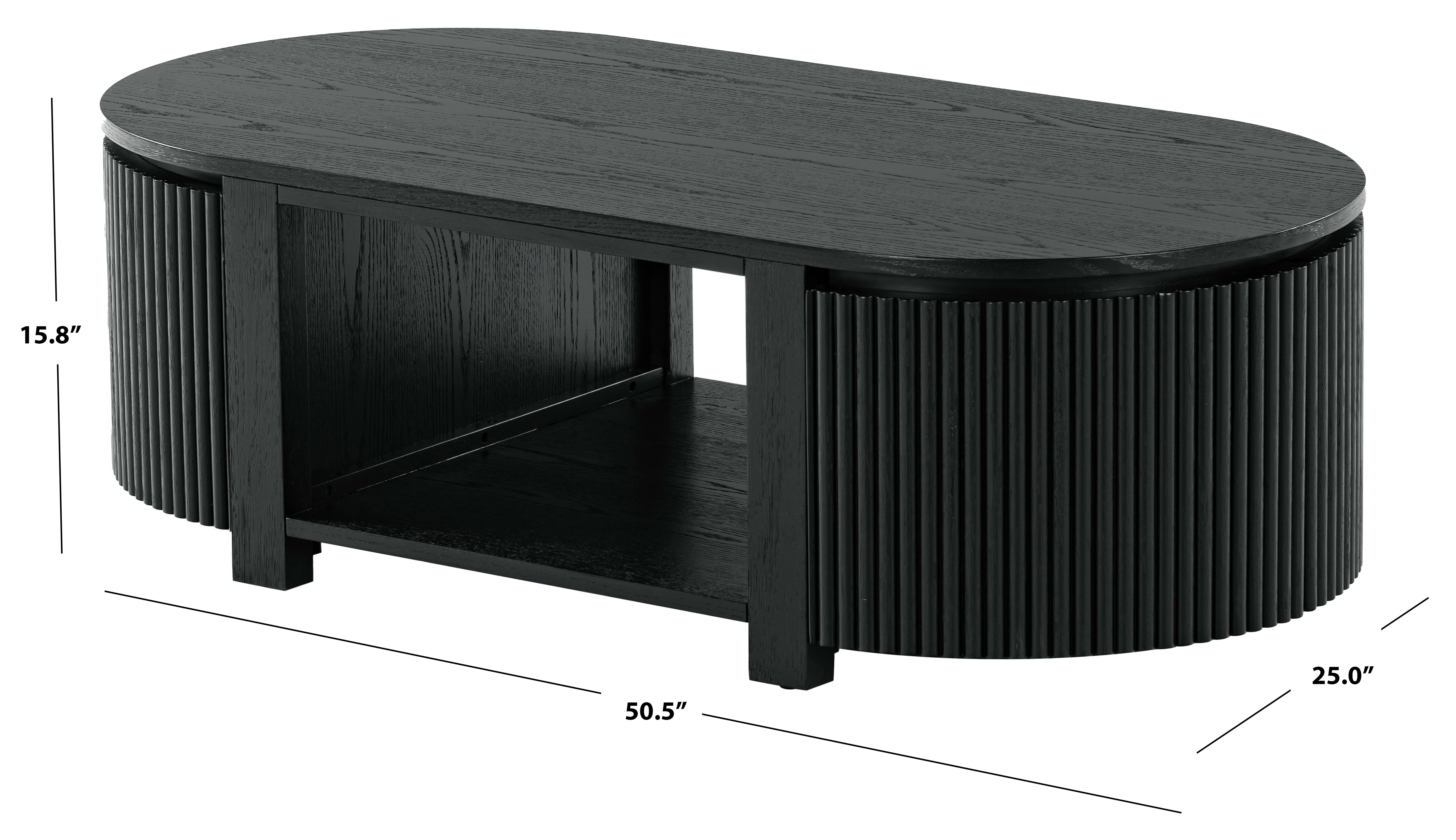 Shelbie Reeded Oval Coffee Table - Image 12