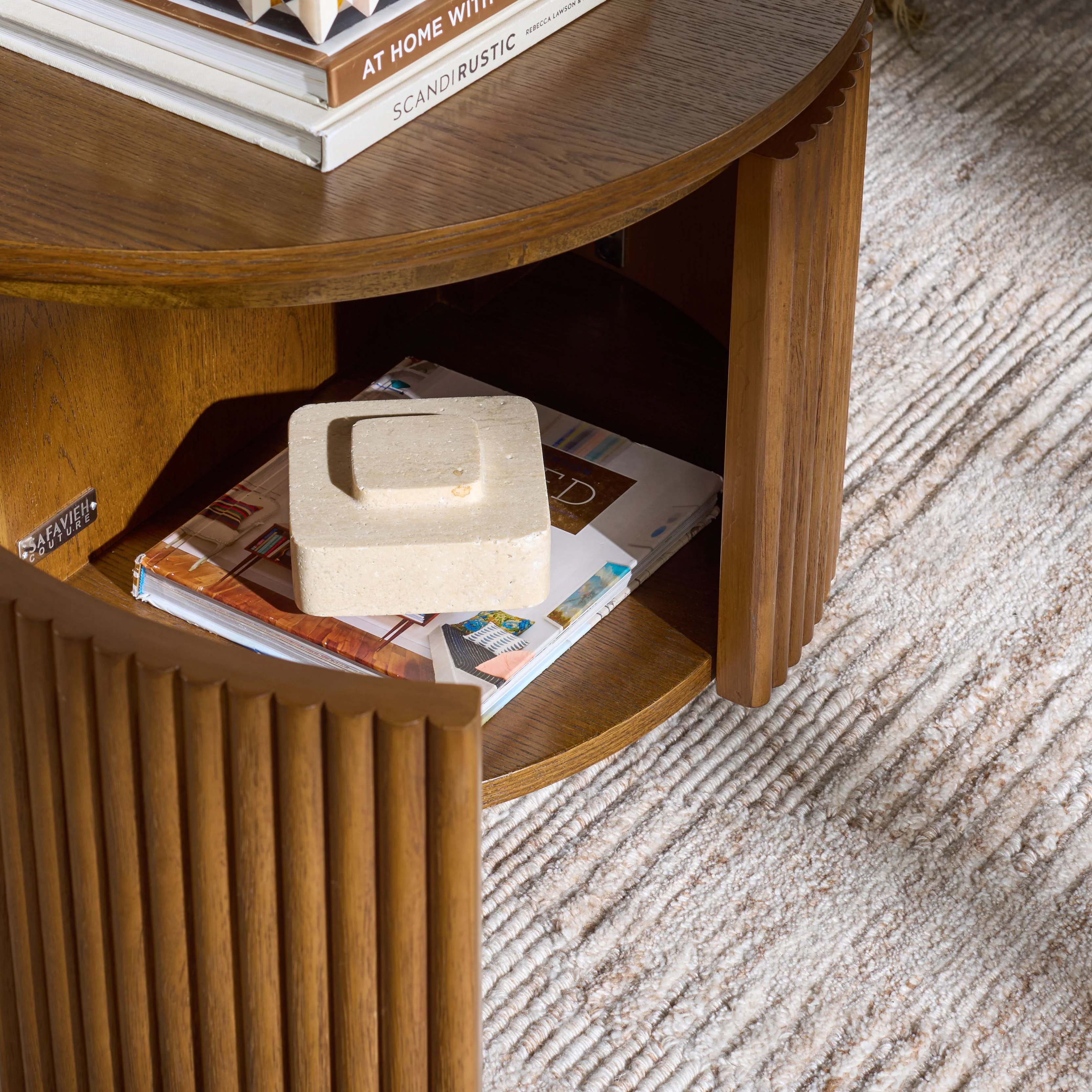 Shelbie Reeded Oval Coffee Table - Image 15