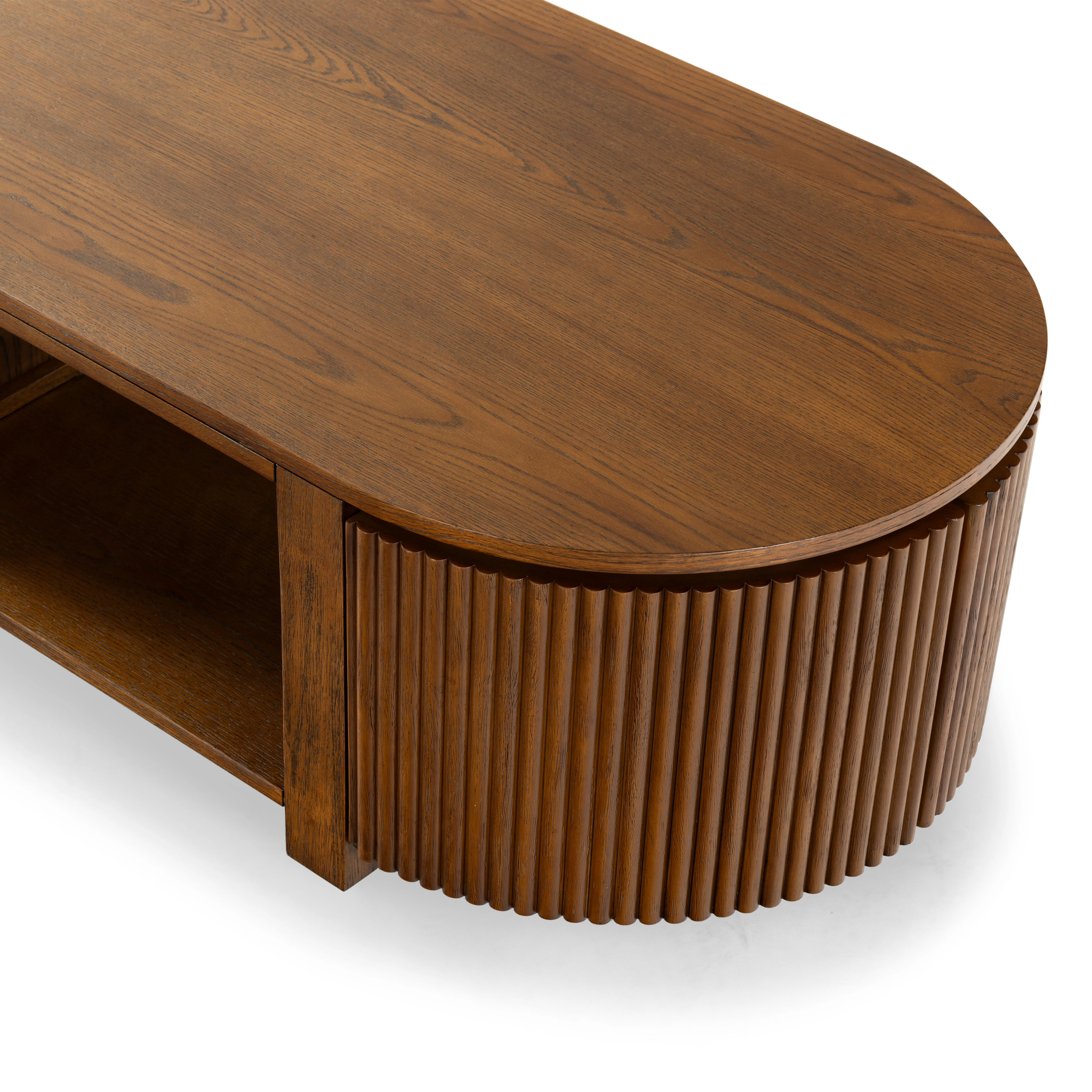 Shelbie Reeded Oval Coffee Table - Image 21