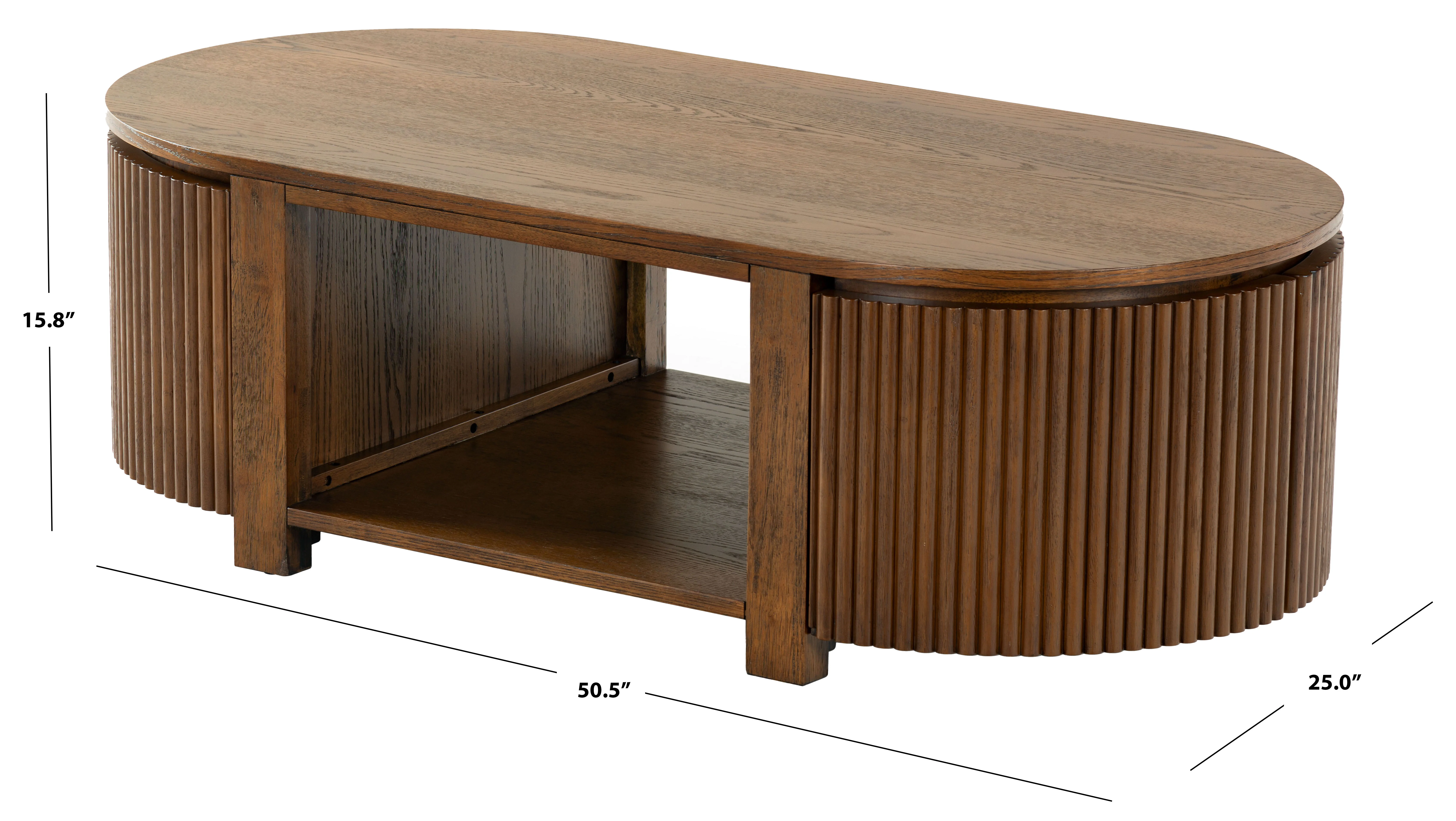 Shelbie Reeded Oval Coffee Table - Image 23