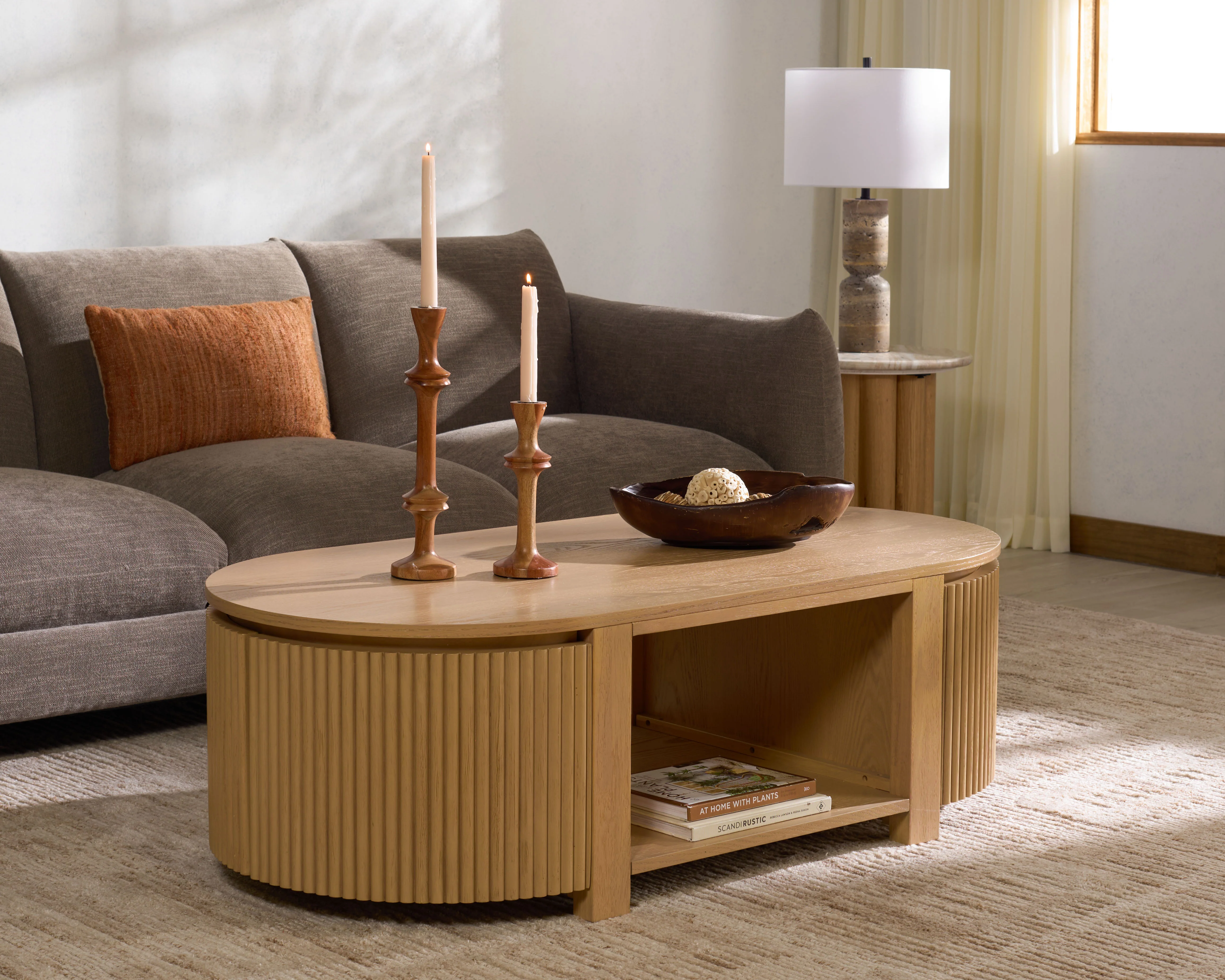 Shelbie Reeded Oval Coffee Table - Image 25