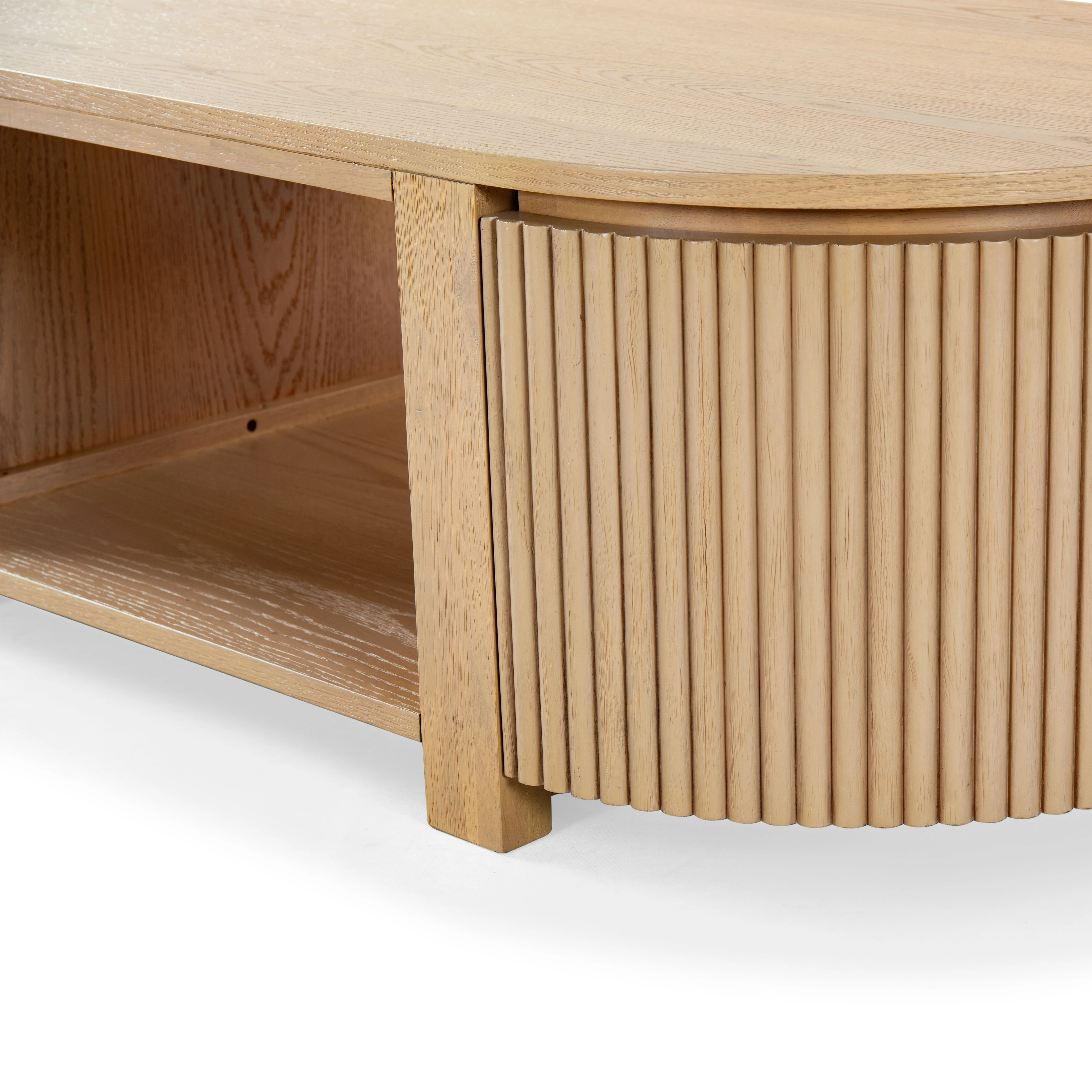 Shelbie Reeded Oval Coffee Table - Image 30
