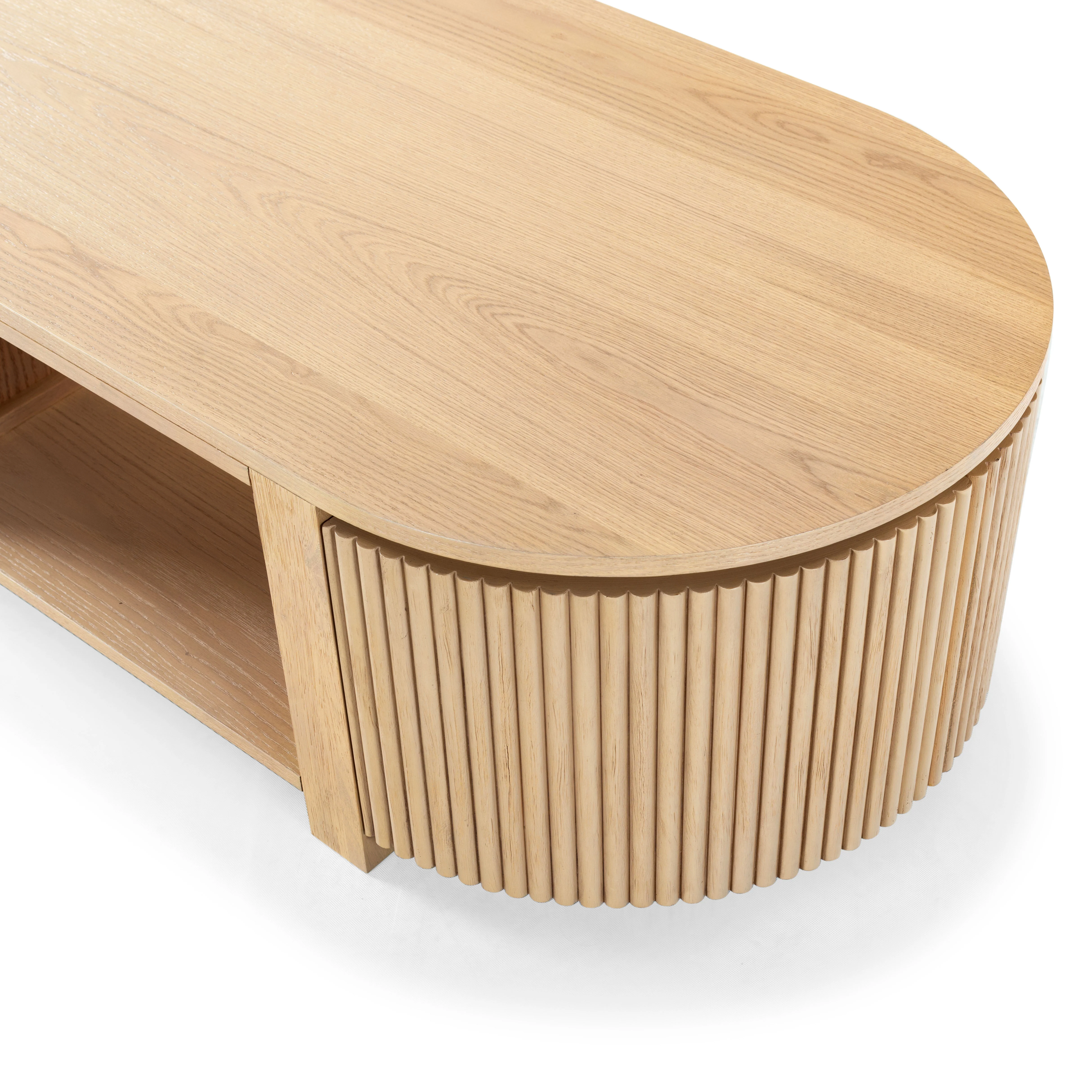 Shelbie Reeded Oval Coffee Table - Image 31