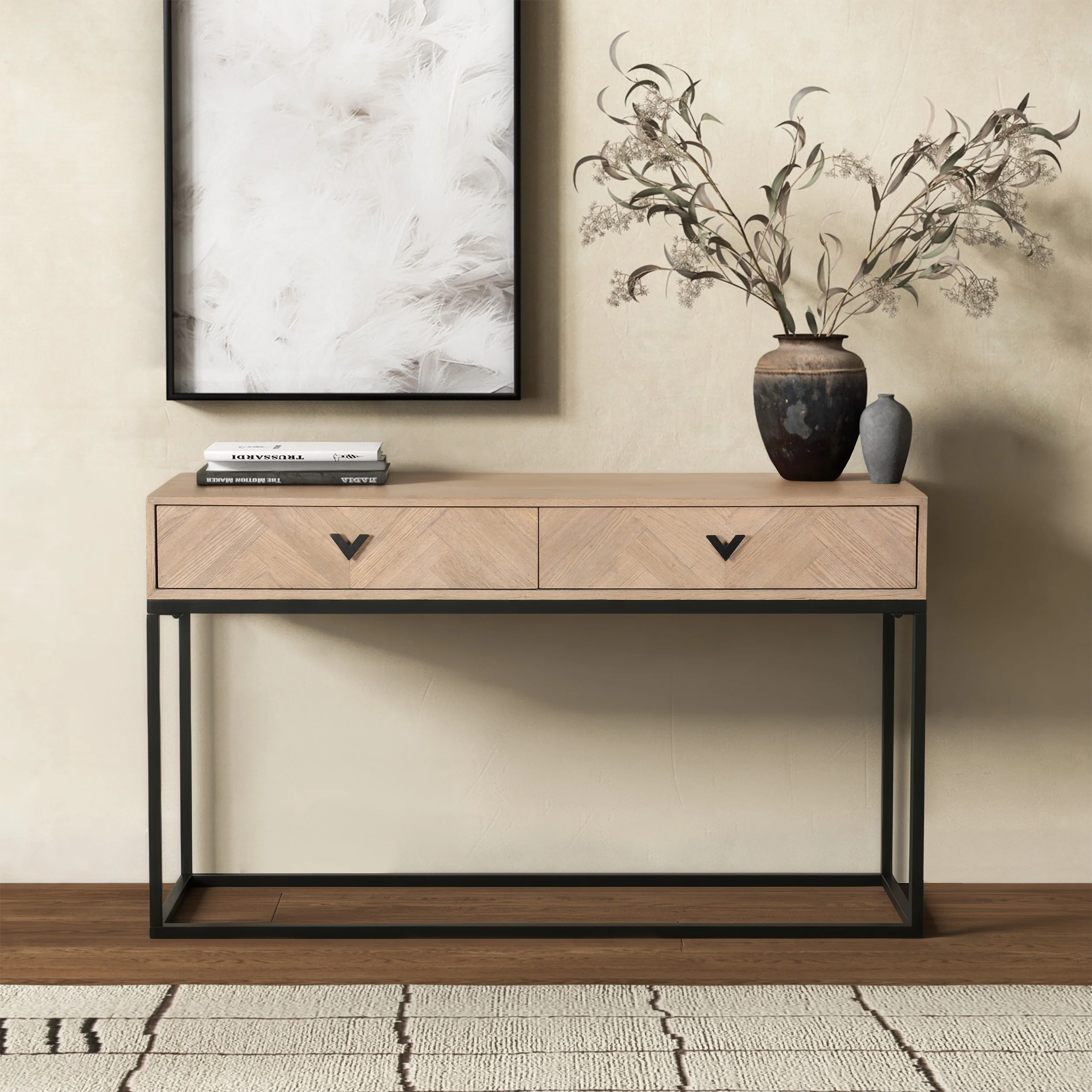 Sherriandra 2 Drawer Wood And Metal Console Table - Image 11