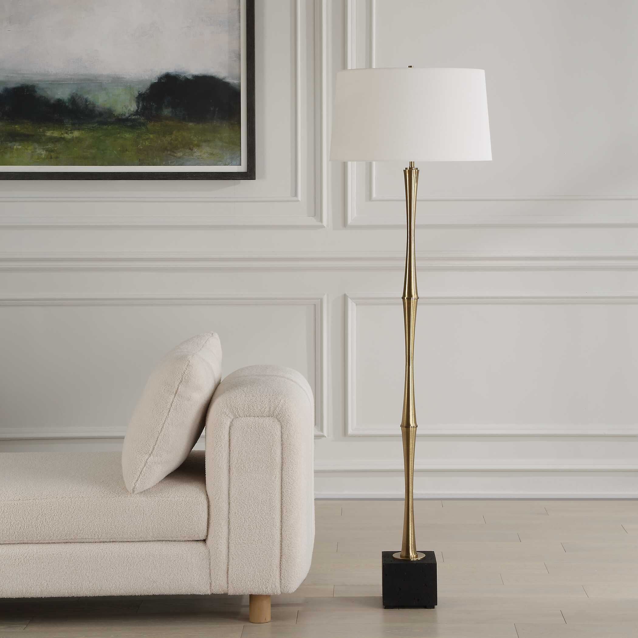 Shino Antique Brass Floor Lamp - Image 3