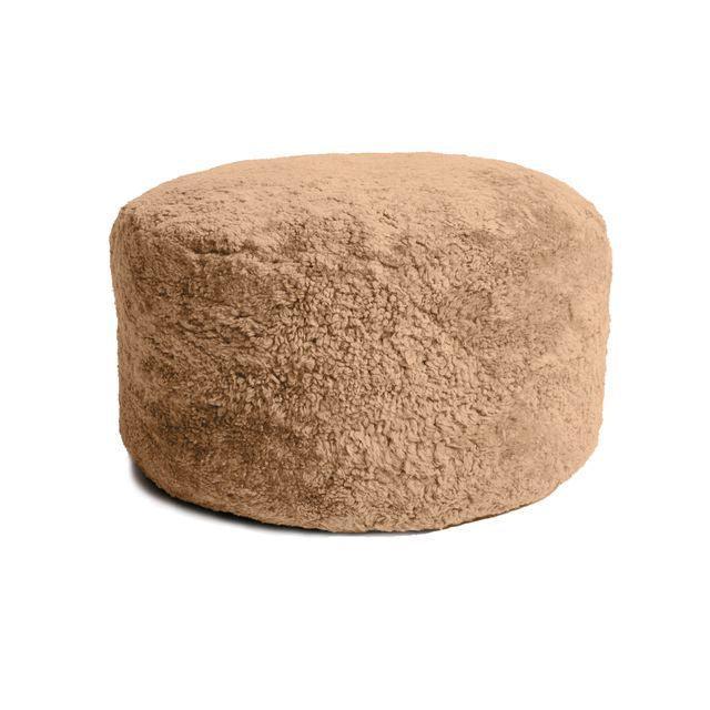 Shorn Curly Sheepskin Ottoman