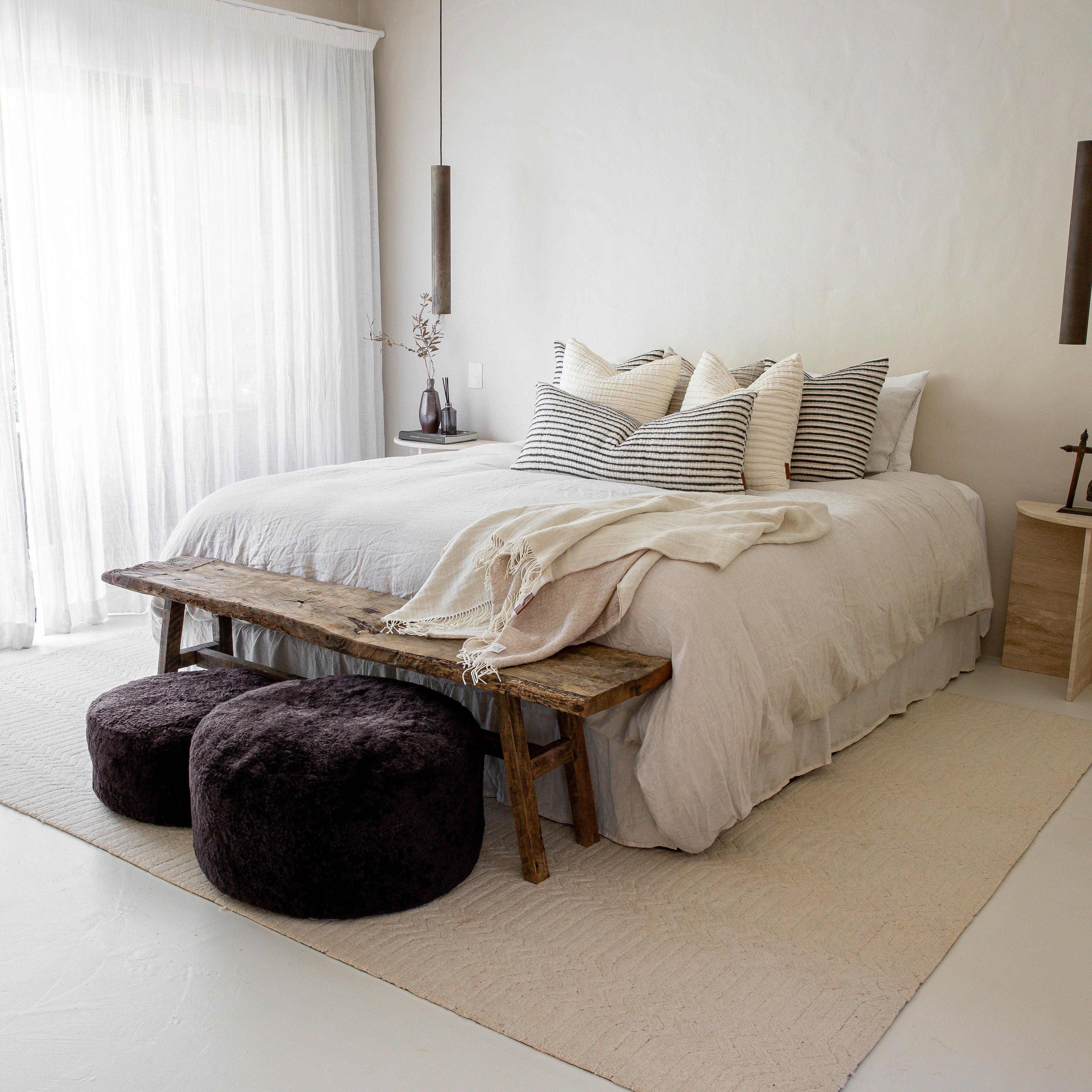 Shorn Curly Sheepskin Ottoman - Image 6