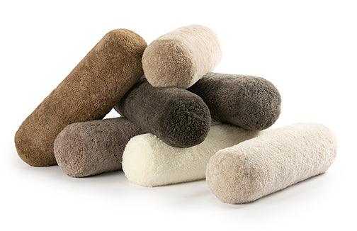 Short Wool Curly Sheepskin Bolster Cushion - Image 2