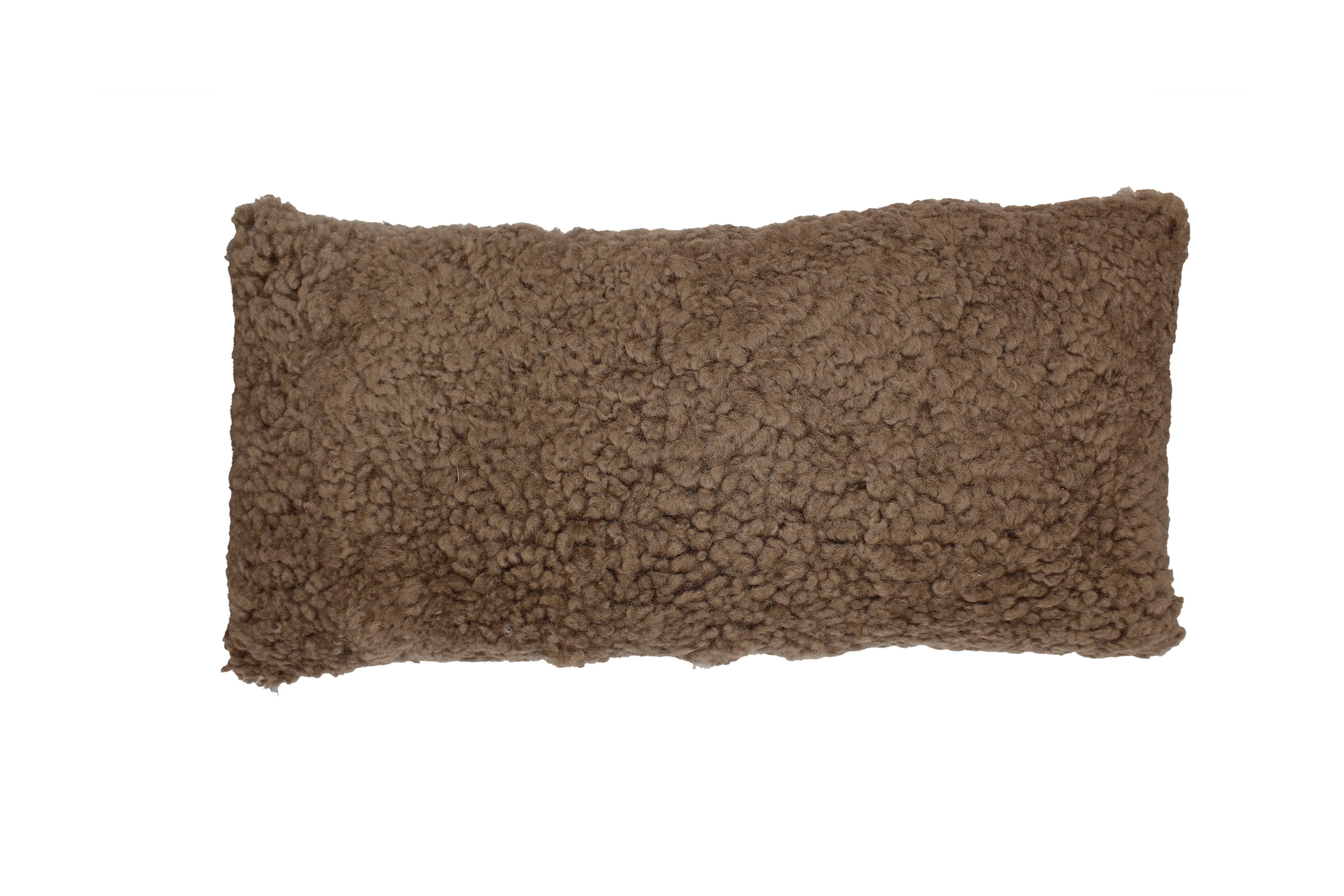 Shortwool Curly Sheepskin Lumbar Cushion