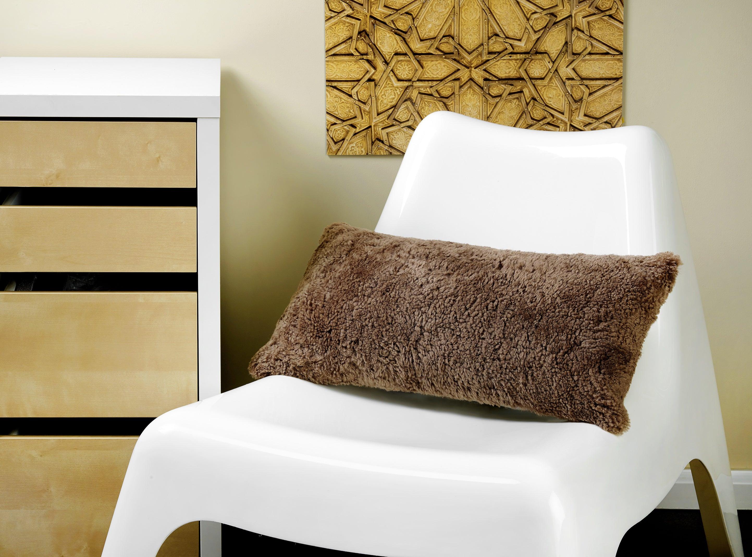 Shortwool Curly Sheepskin Lumbar Cushion - Image 2