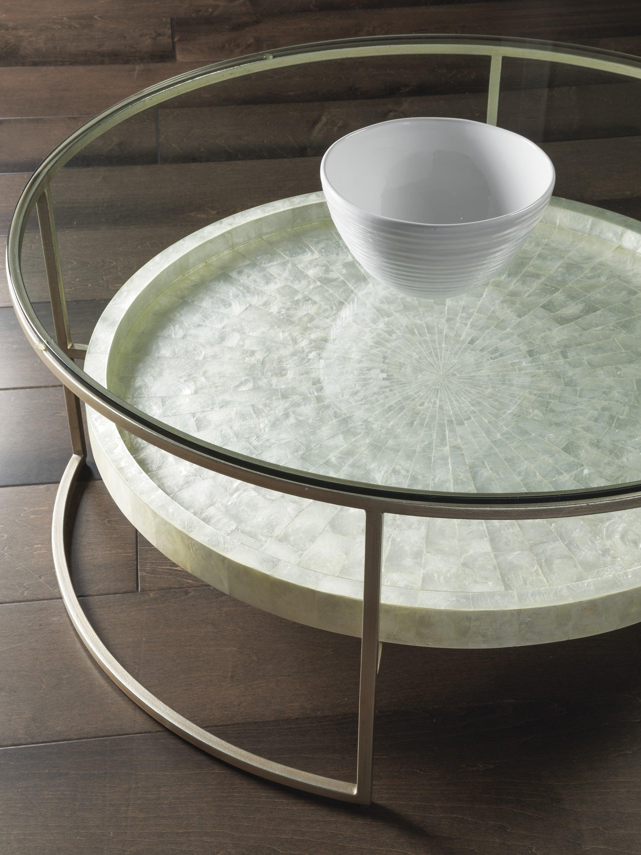 Signature Designs Cumulus Capiz Round Cocktail Table - Image 3