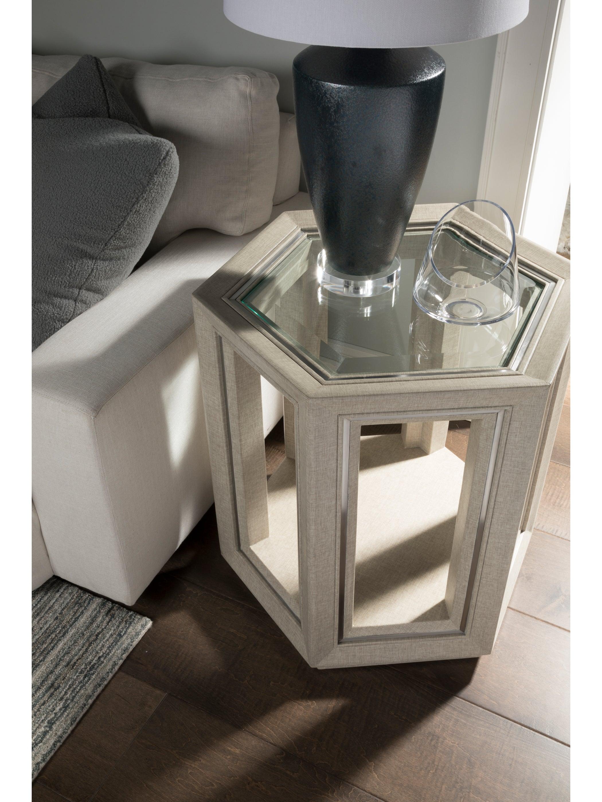Signature Designs Zeitgeist Linen Hexagonal End Table - Image 3