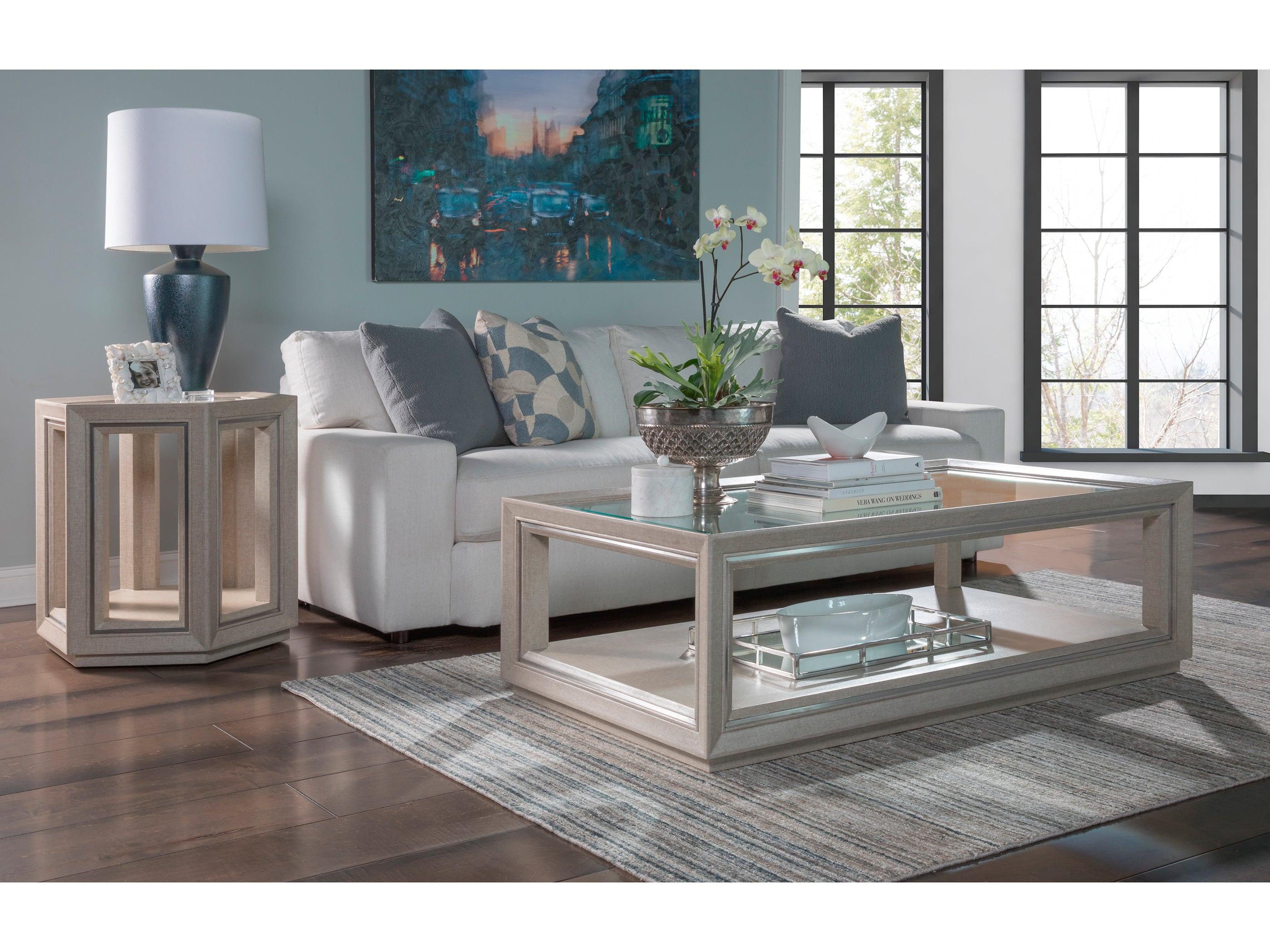 Signature Designs Zeitgeist Linen Hexagonal End Table - Image 4