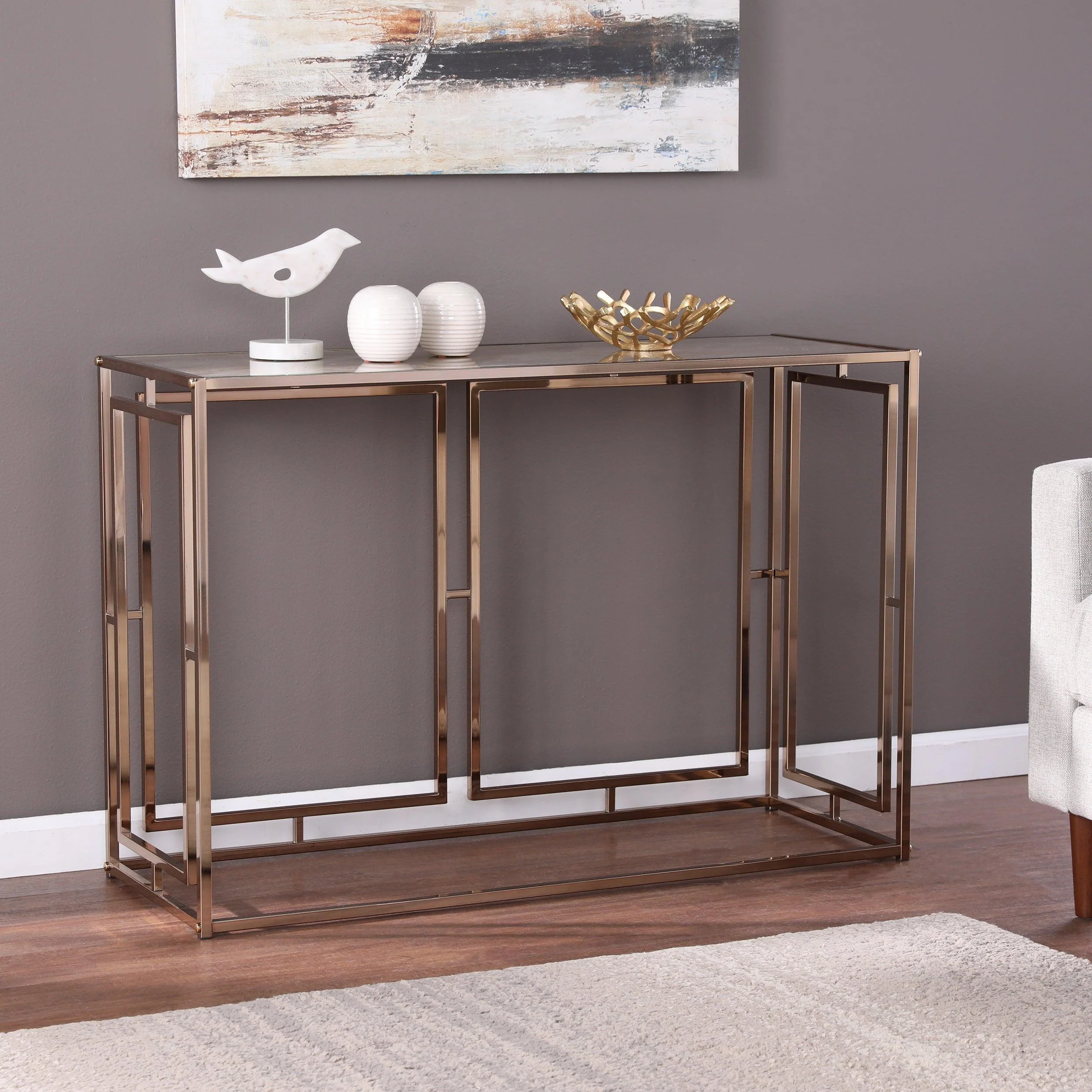 Simondley Faux Marble Console Table - Image 2