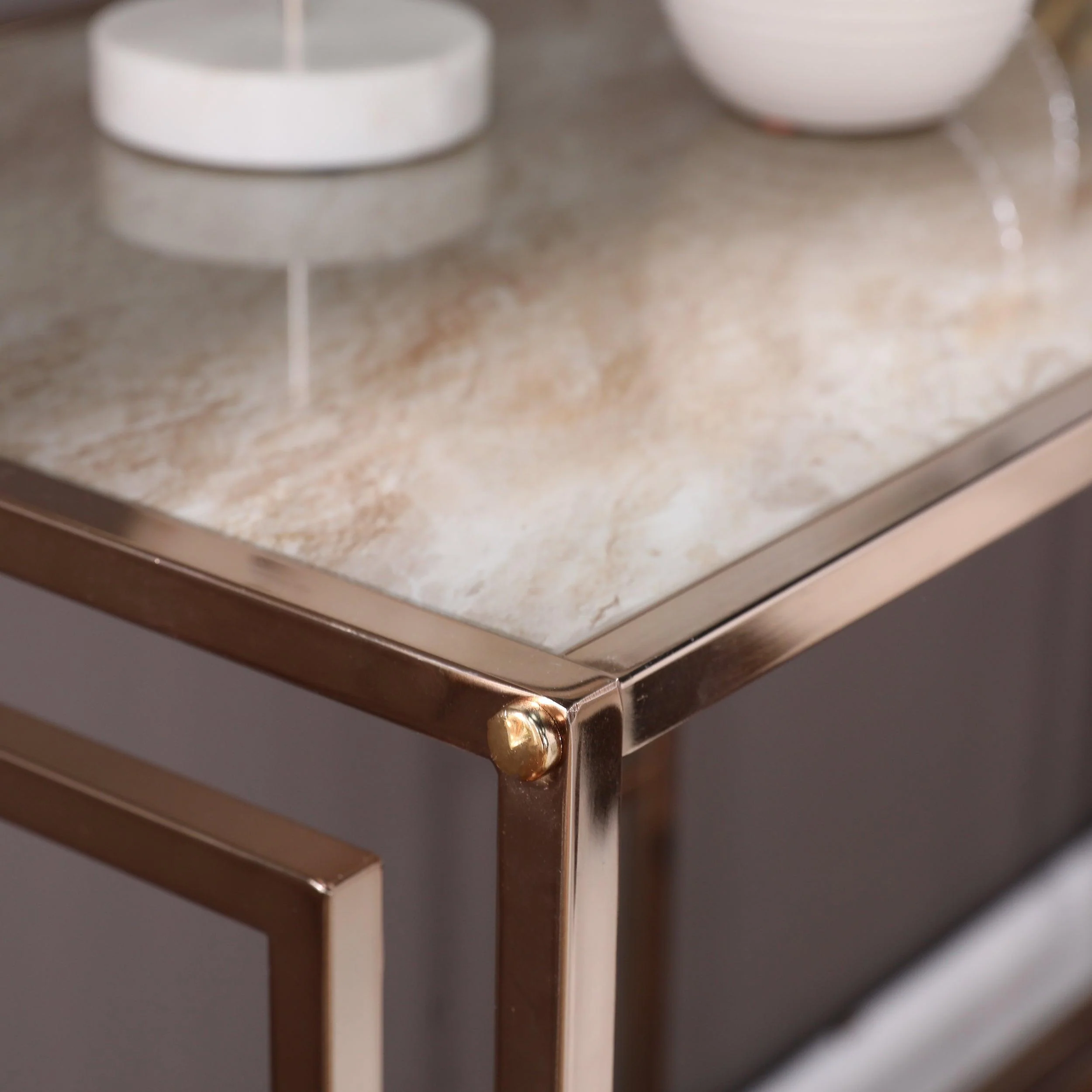 Simondley Faux Marble Console Table - Image 6