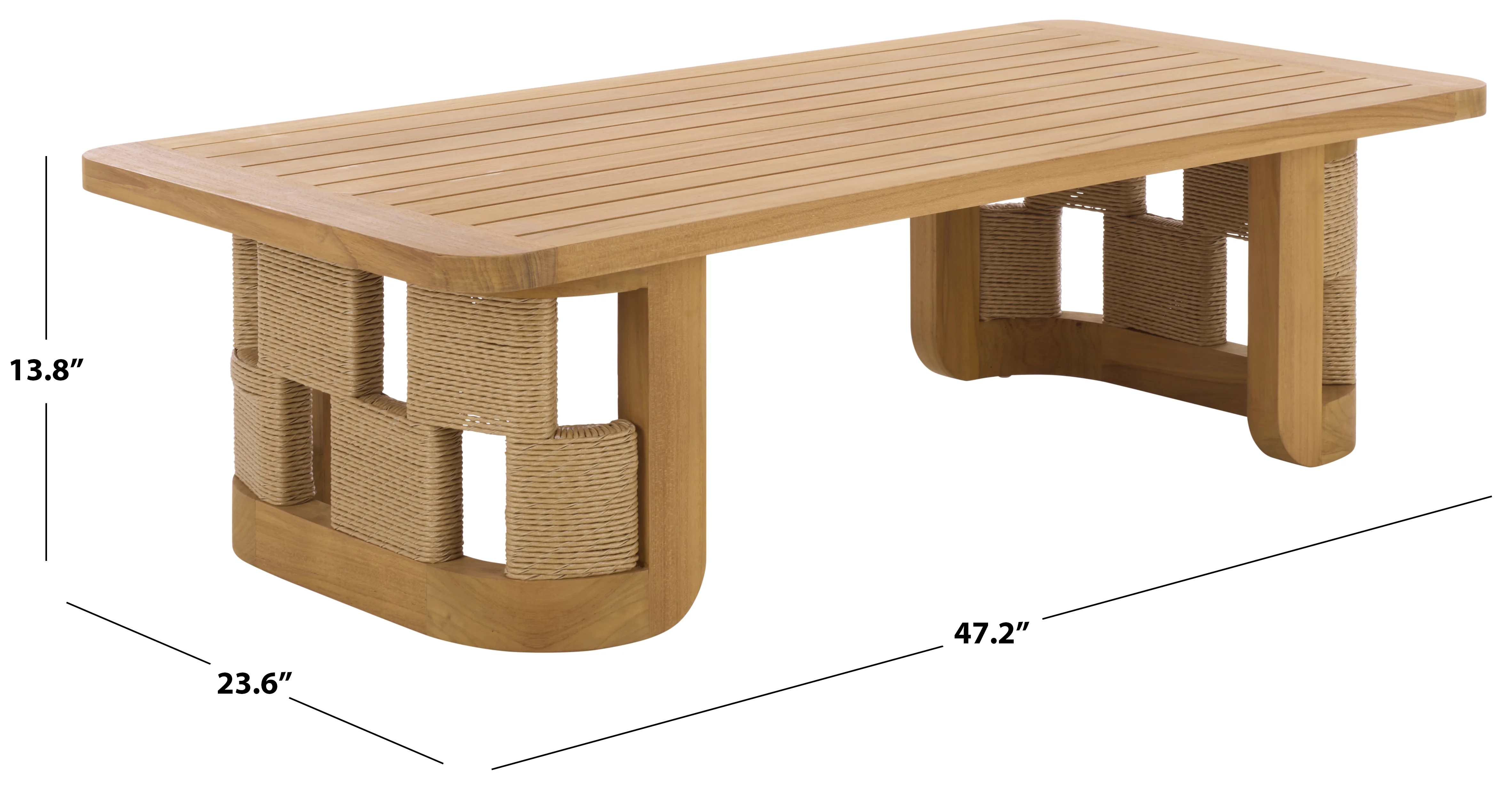 Skipper Teak And Hyacinth Outdoor Coffee Table - Image 6