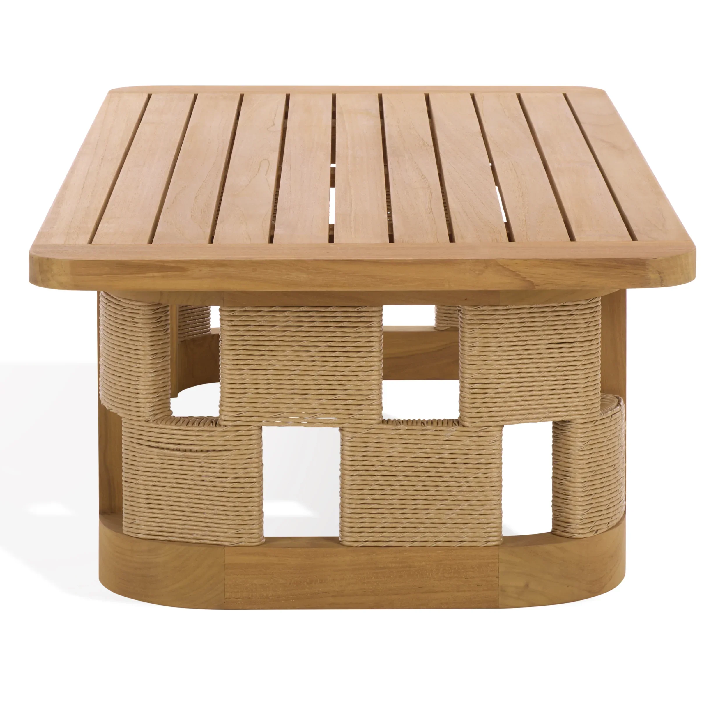 Skipper Teak And Hyacinth Outdoor Coffee Table - Image 7