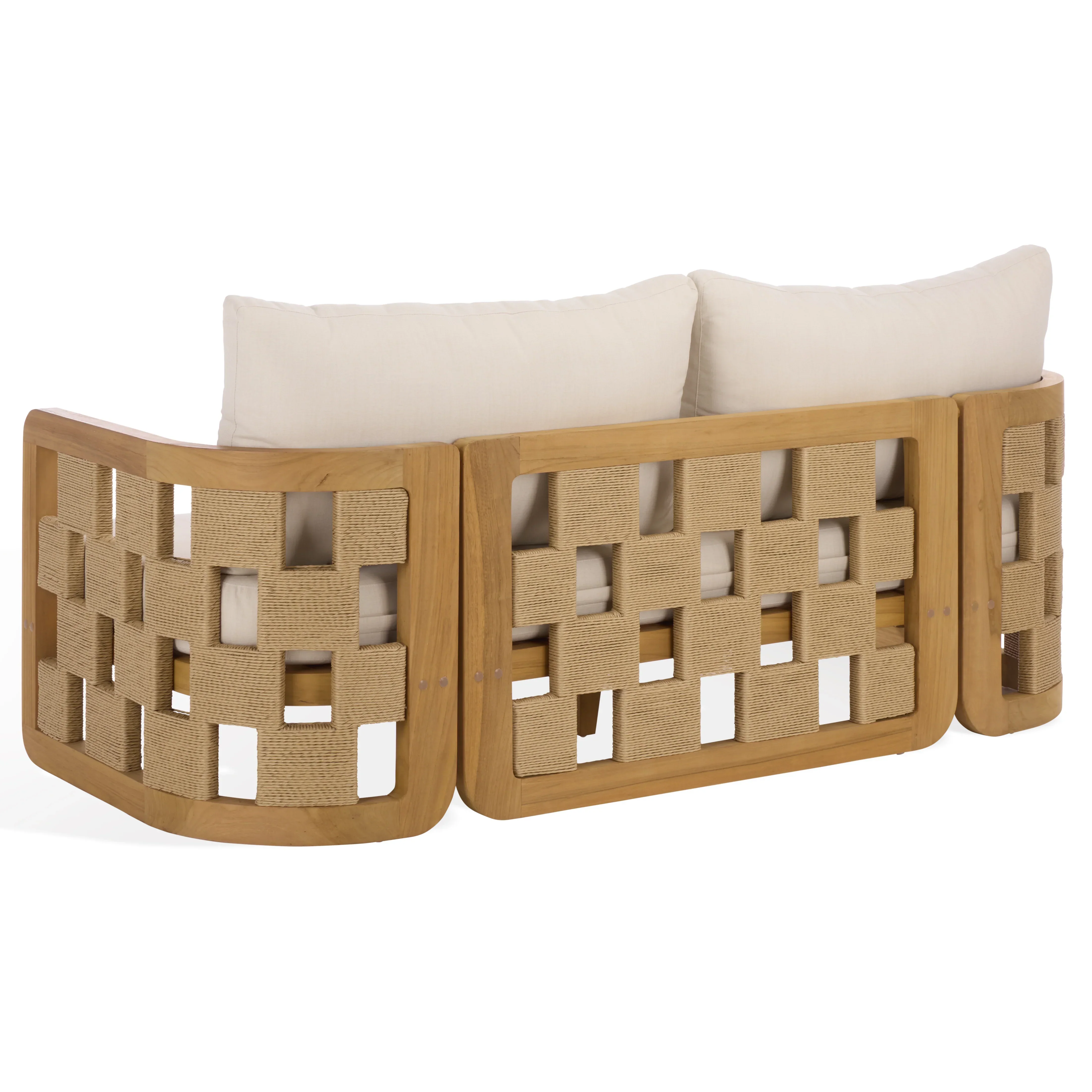 Skipper Teak And Hyacinth Patio Sofa - Image 10