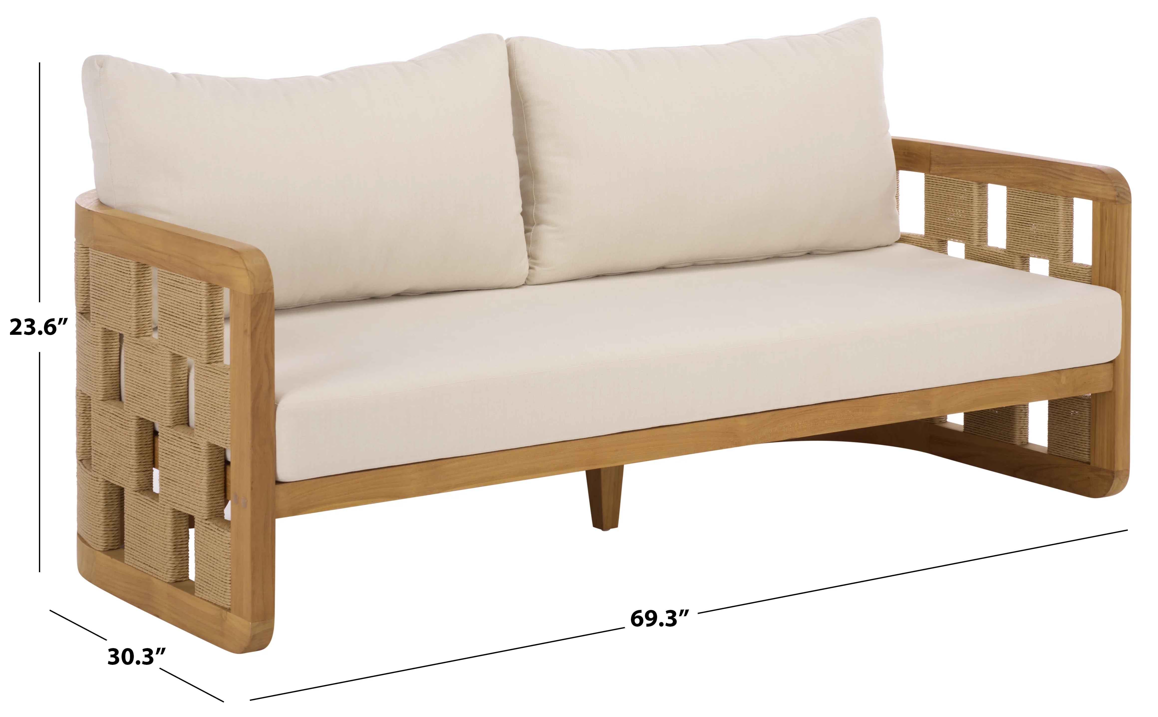 Skipper Teak And Hyacinth Patio Sofa - Image 7