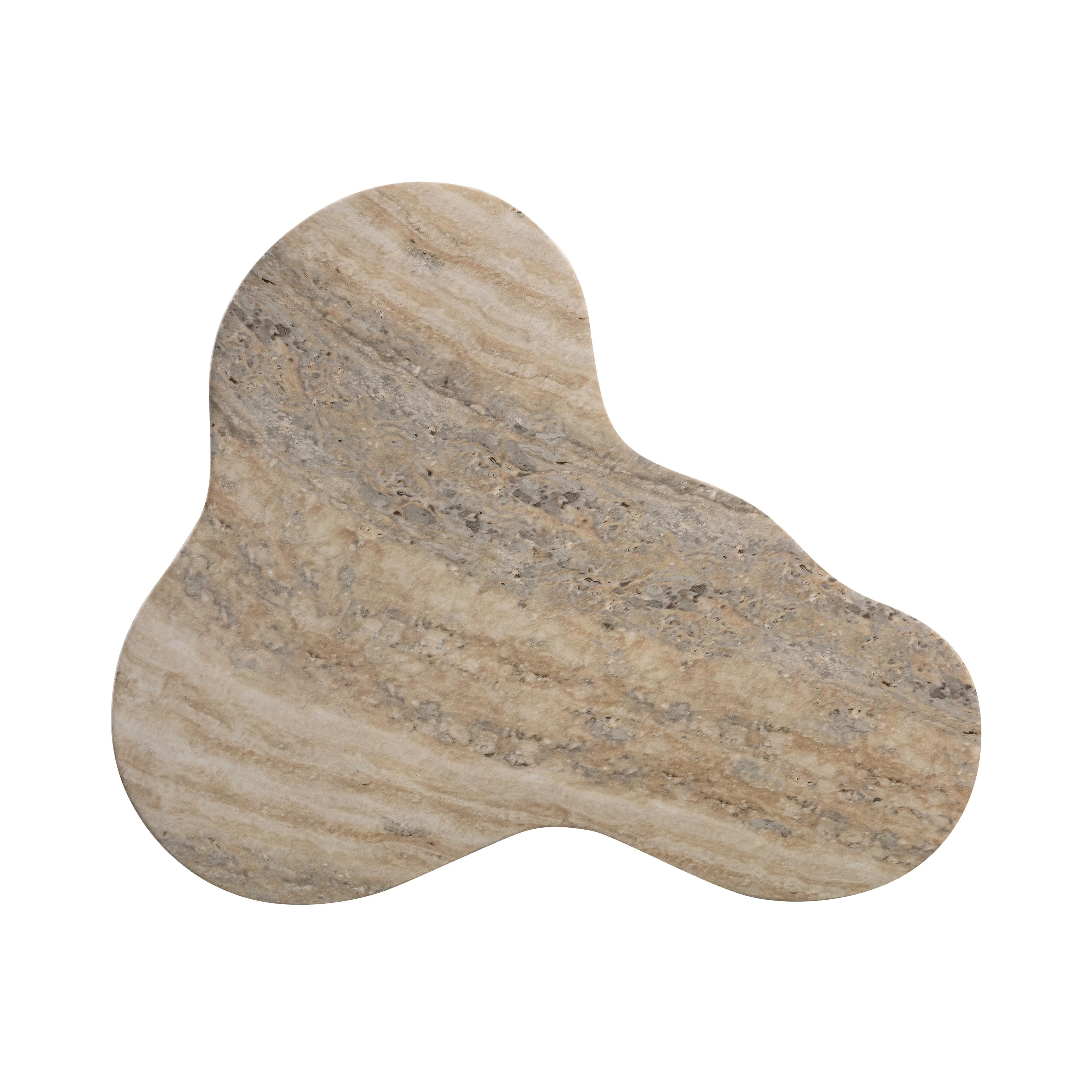 Slab Faux Travertine Tall Side Table - Image 5