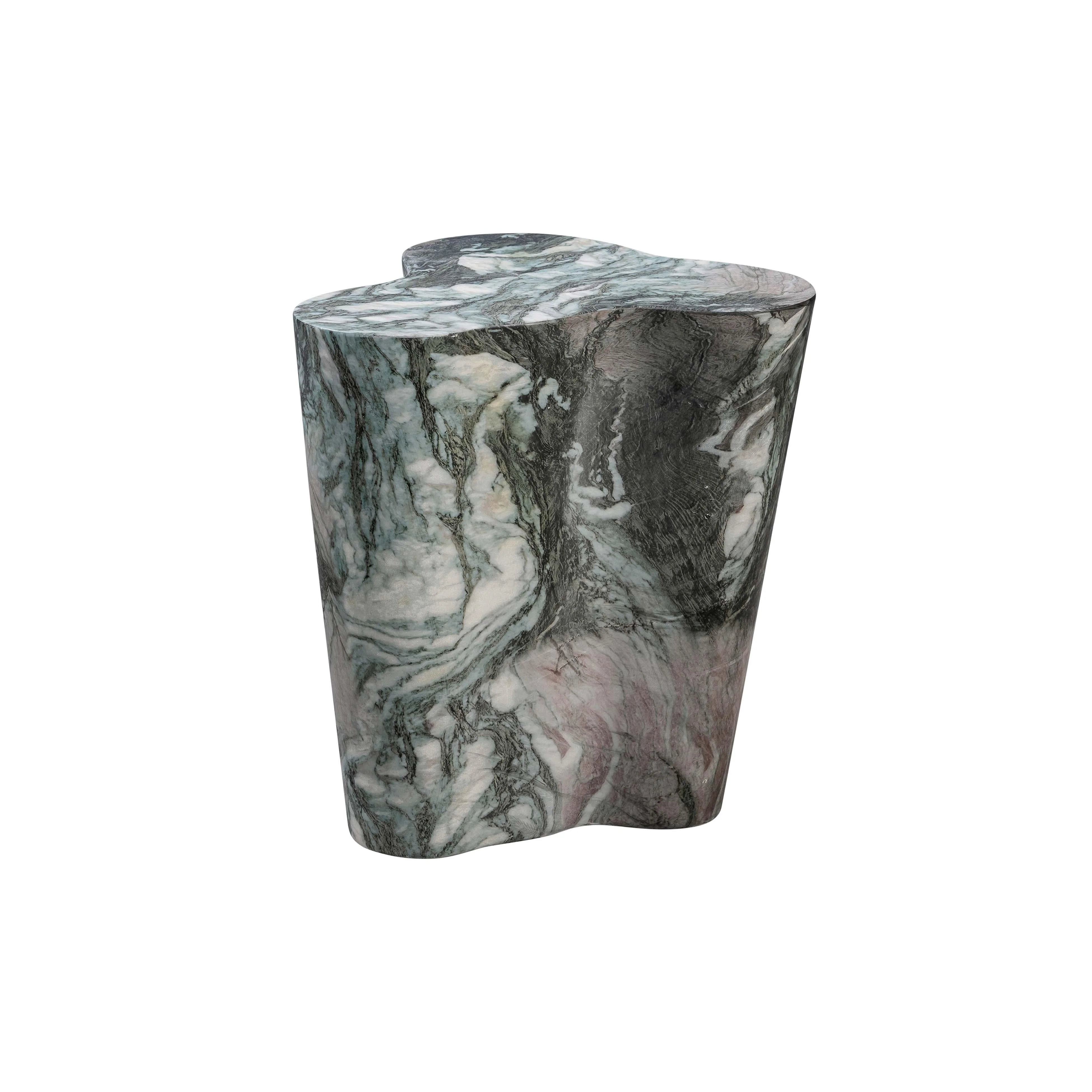 Slab Grey/Blush Faux Marble Short Side Table - Image 4