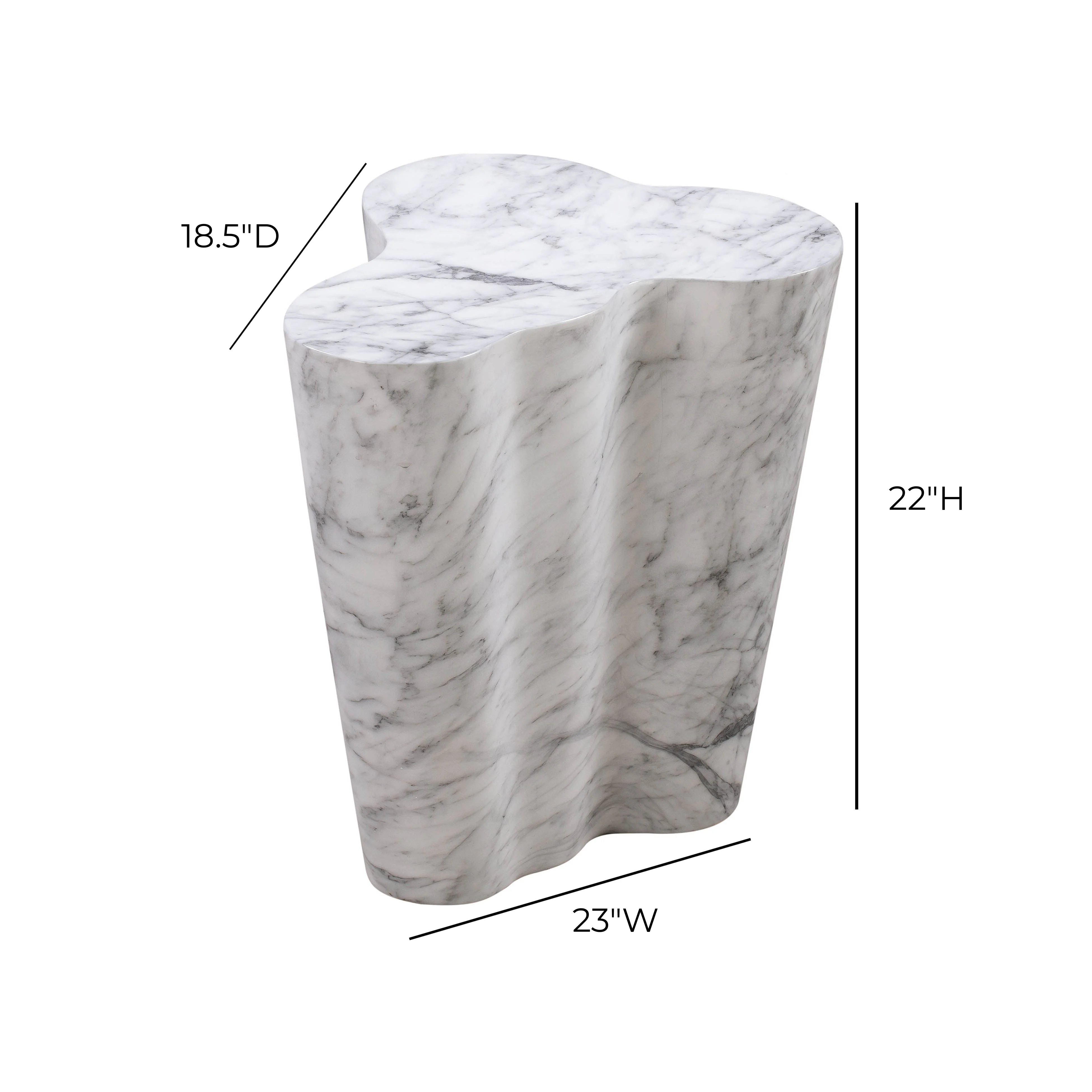 Slab Marble Tall Side Table - Image 7
