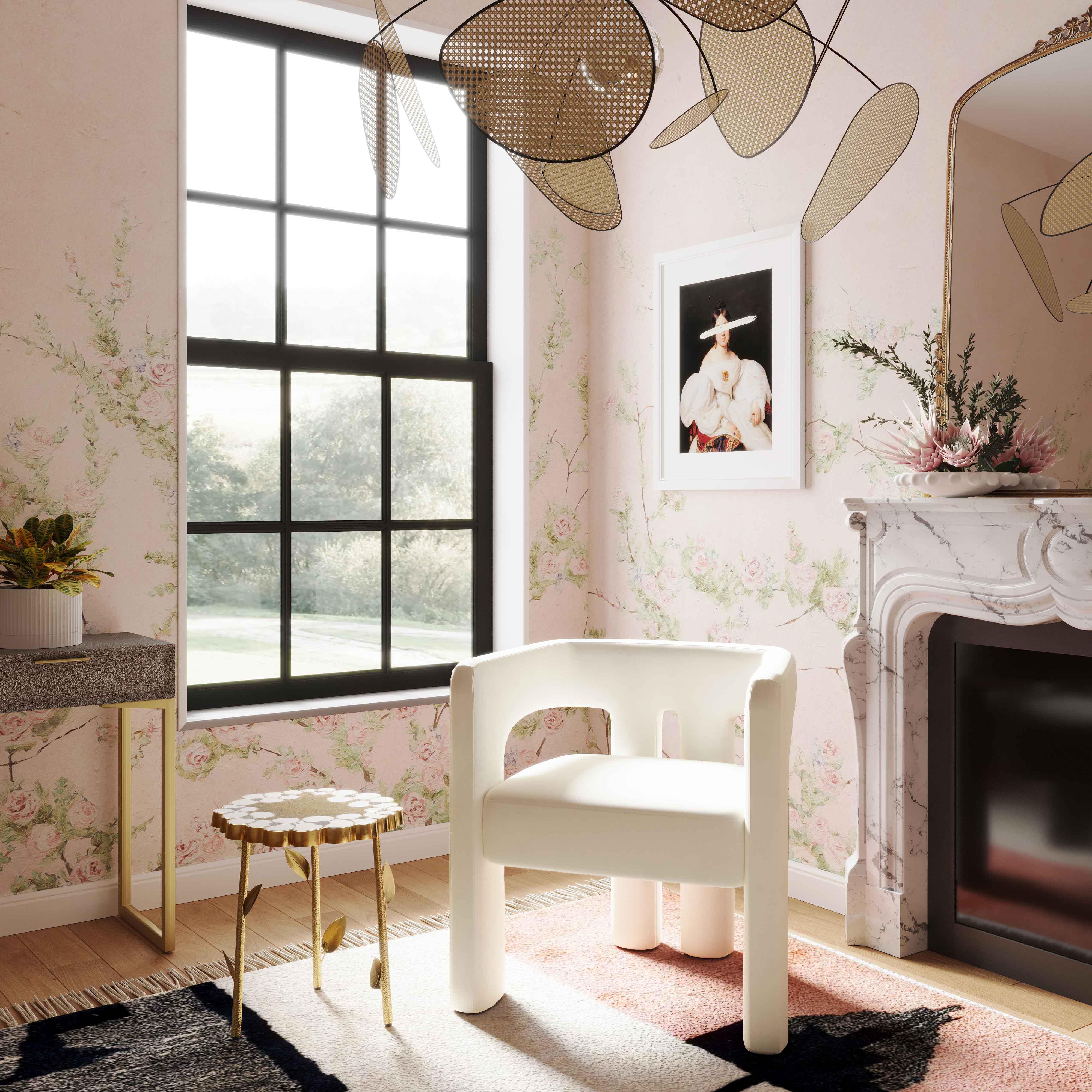 Sloane Cream Velvet Chair - Image 6