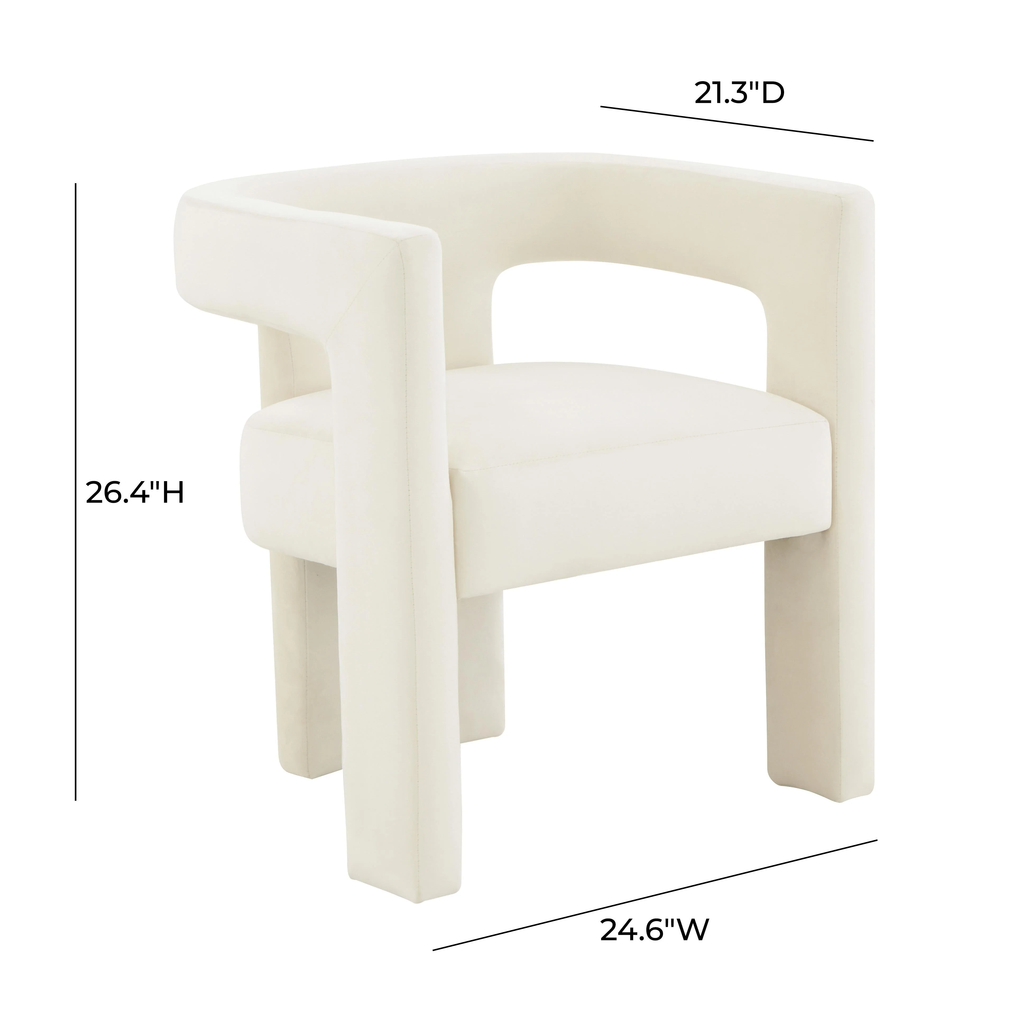 Sloane Cream Velvet Chair - Image 7