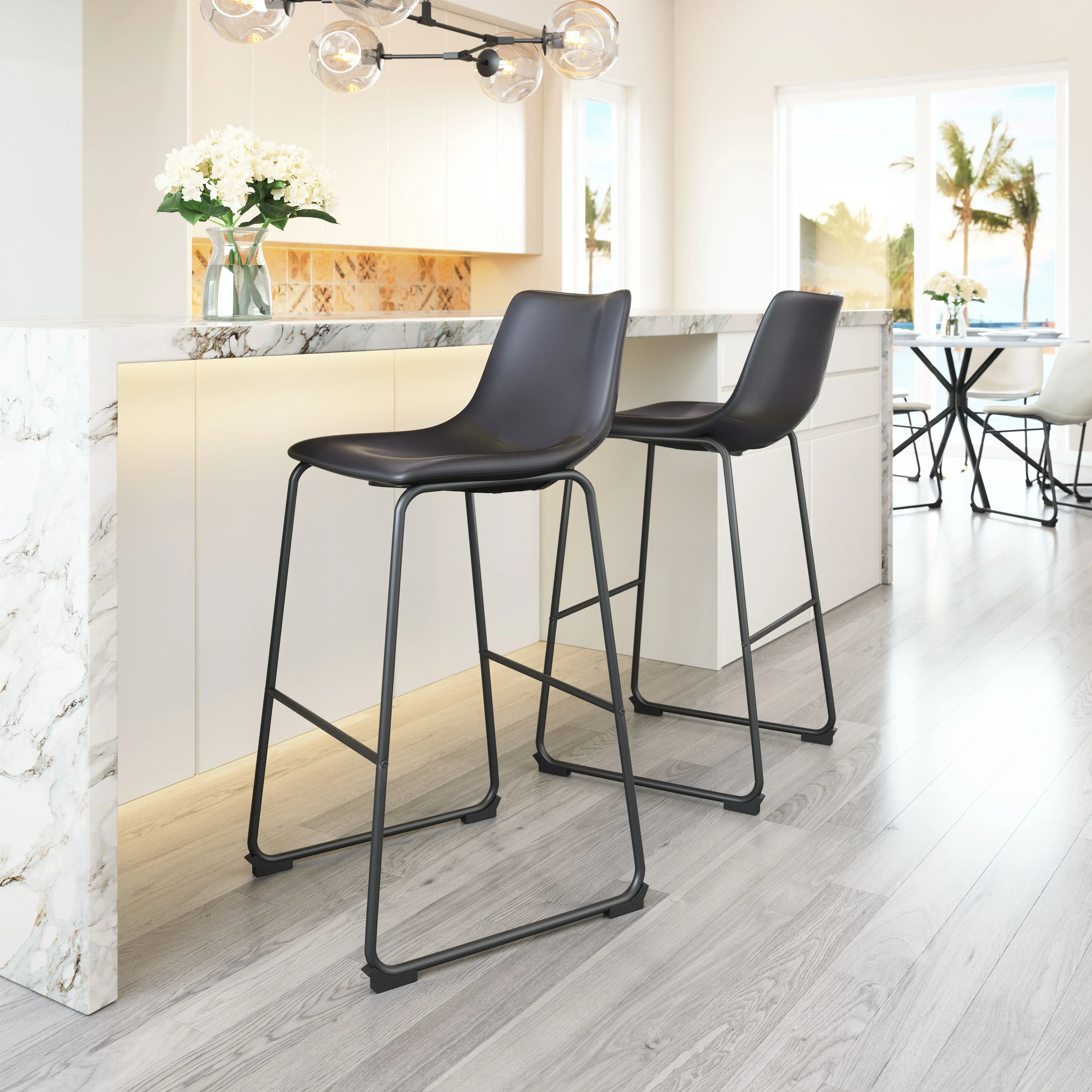 Smart Barstool (Set of 2) Black - Image 2