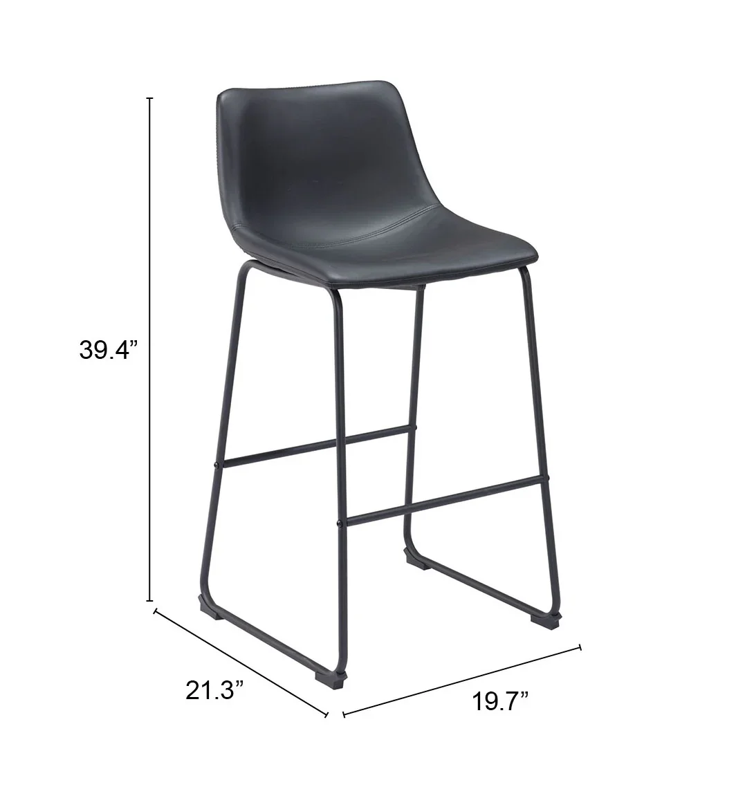 Smart Barstool (Set of 2) Black - Image 7