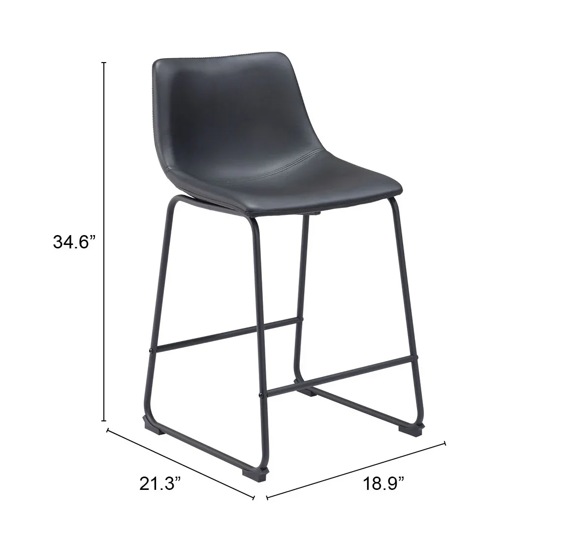 Smart Counter Stool (Set of 2) Black - Image 6