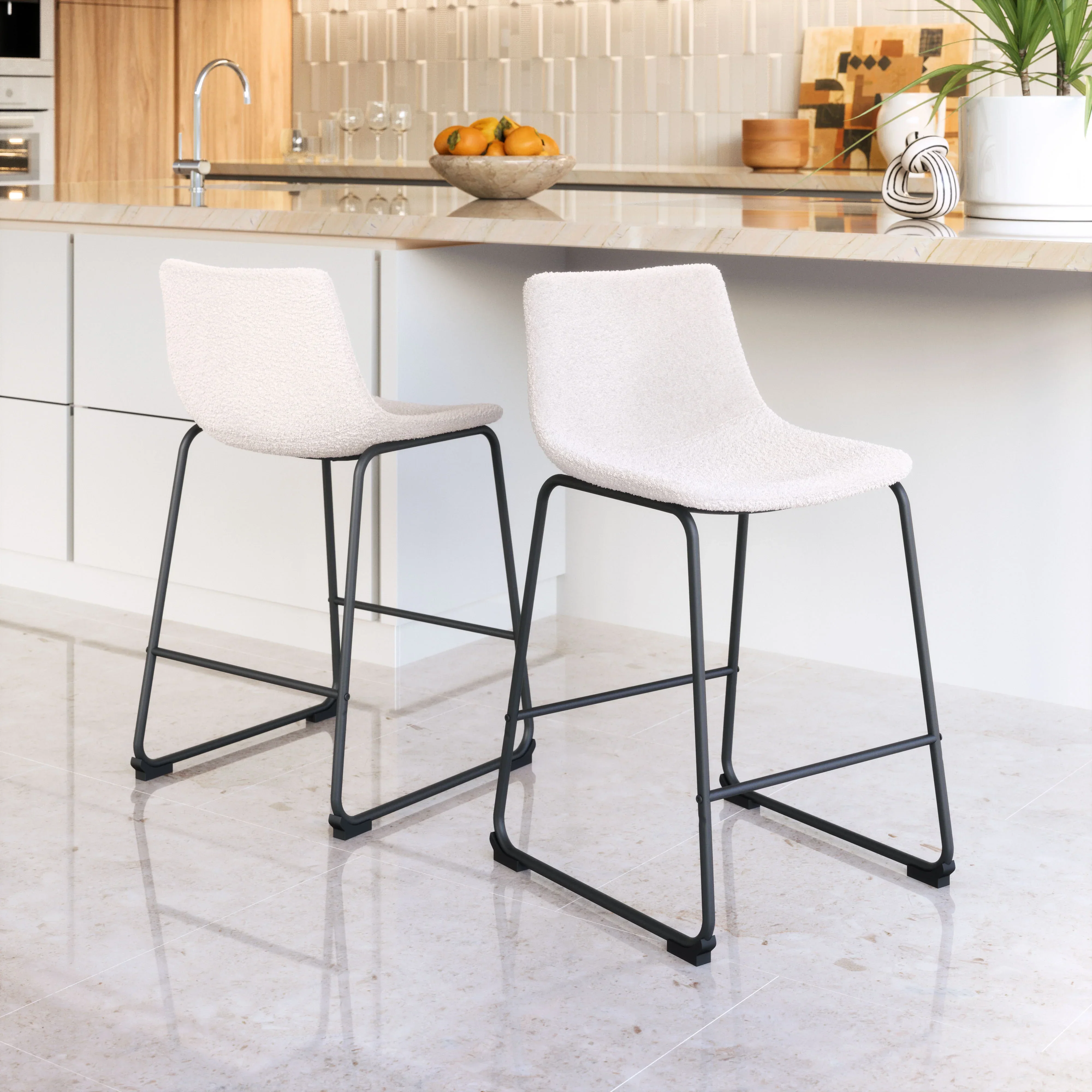 Smart Counter Stool (Set of 2) Ivory - Image 2