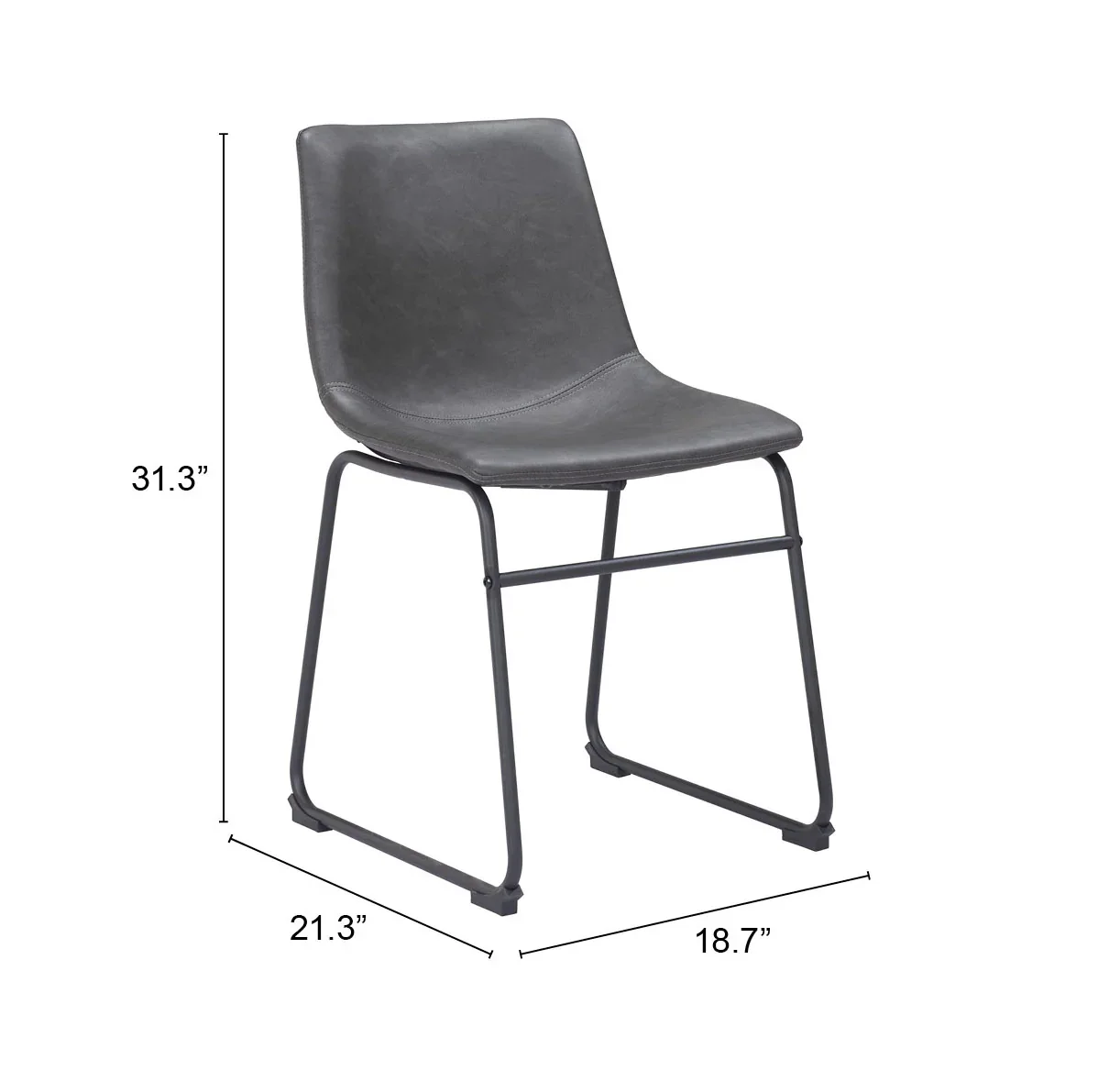 Smart Dining Chair (Set of 2) Charcoal - Image 7