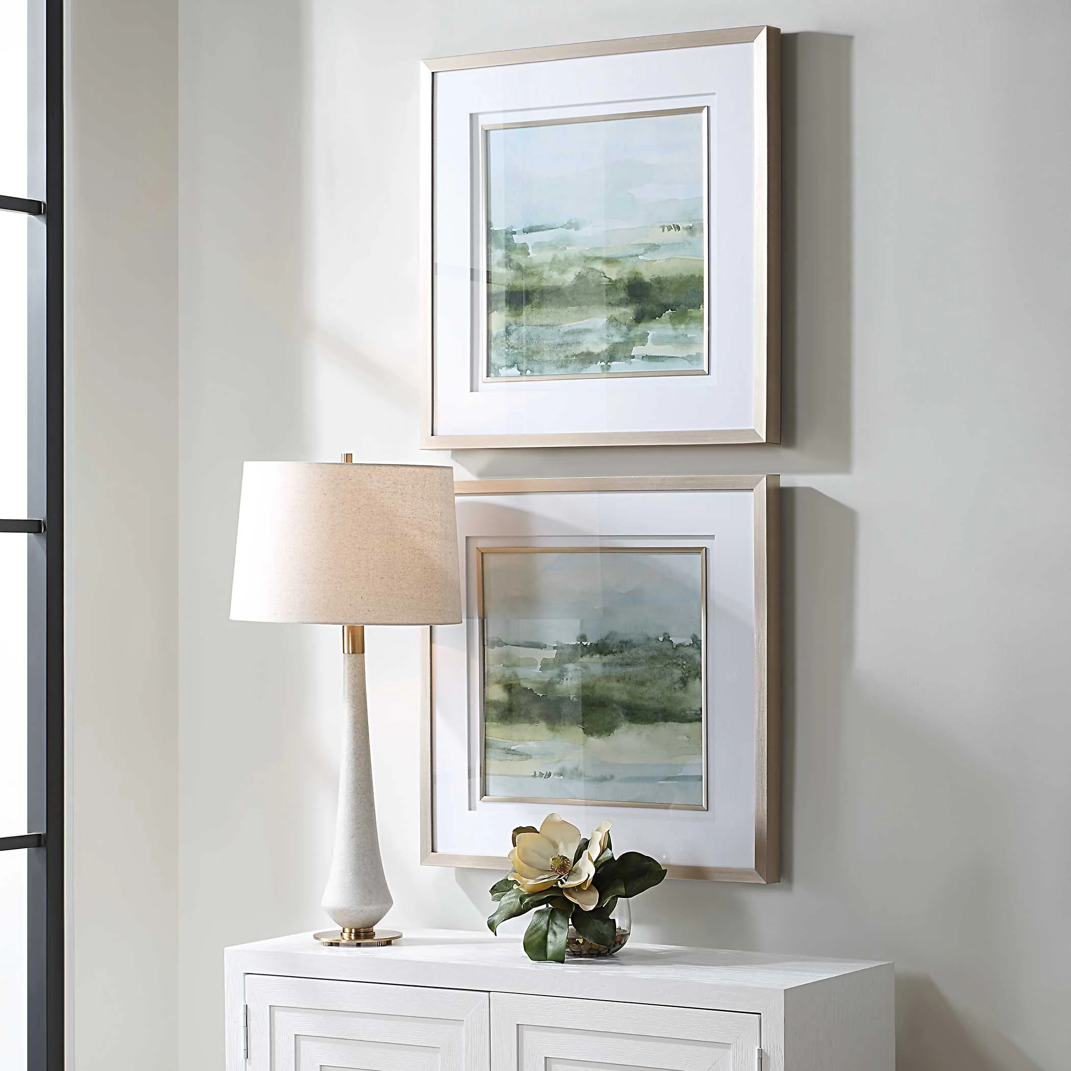Soft Sage Abstract Landscape Prints - Set of 2 - Image 3
