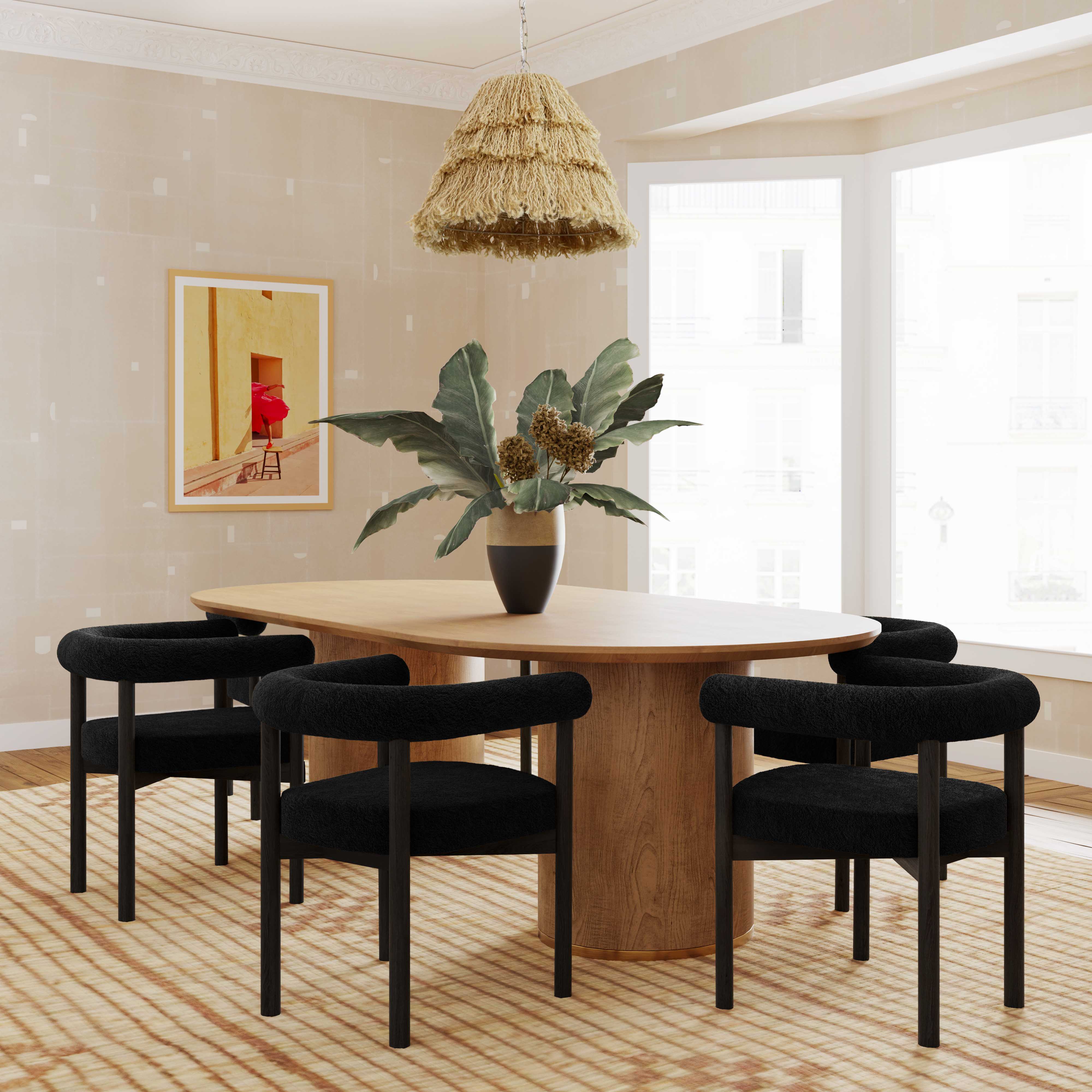 Spara Black Boucle Dining Chair - Set of 2 - Image 2