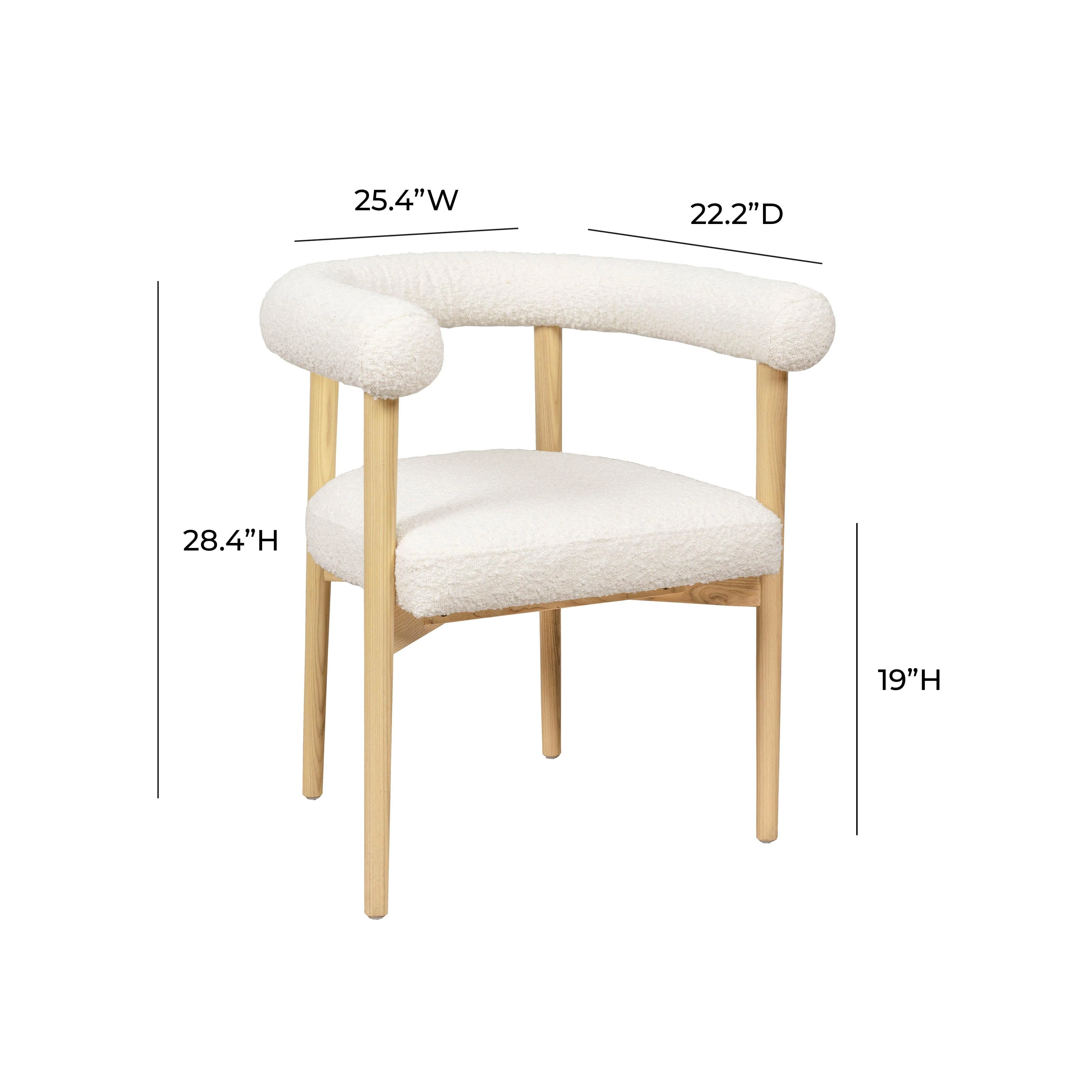 Spara Cream Boucle Dining Chair - Set of 2 - Image 6