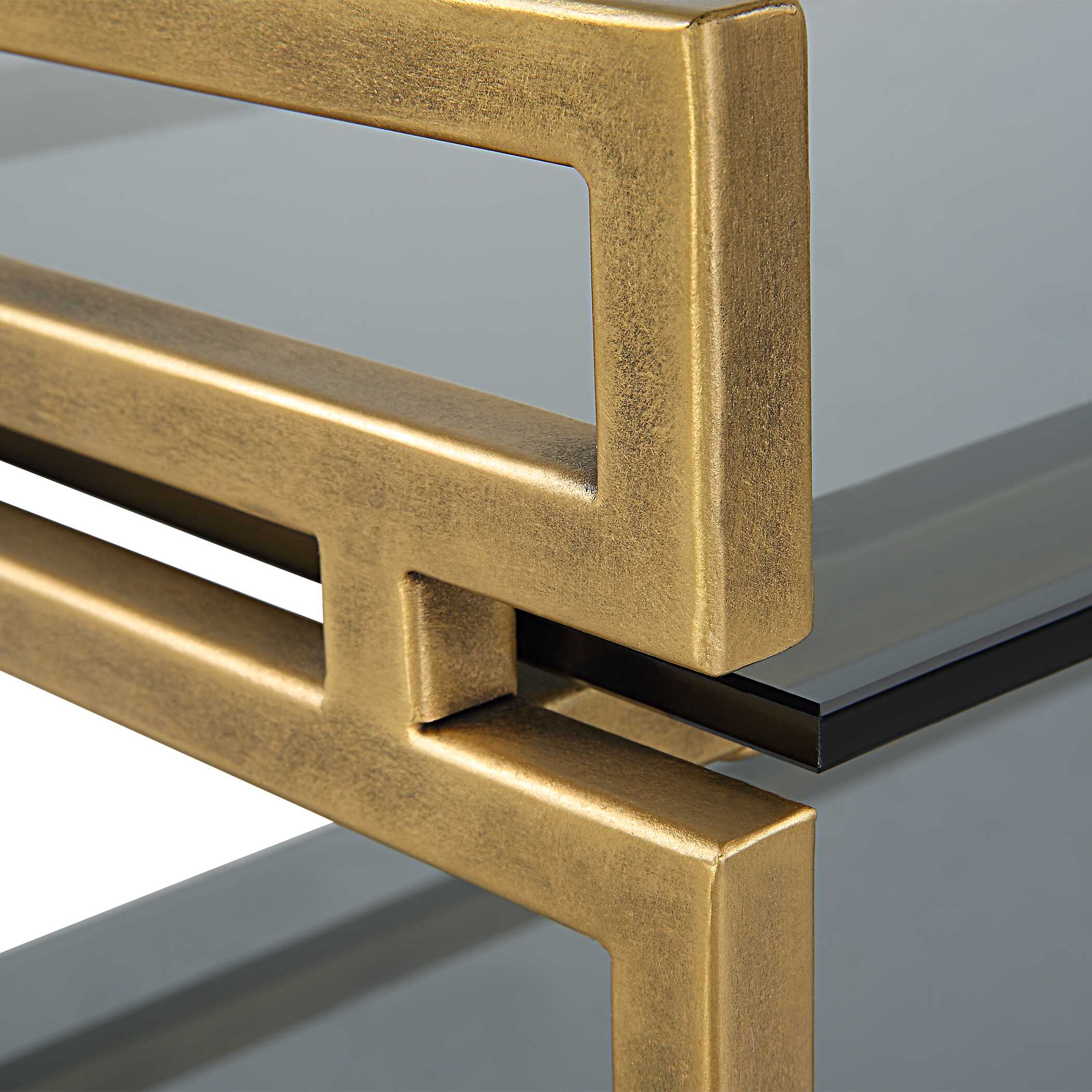 Stacked Up Gray Glass Console Table - Image 6