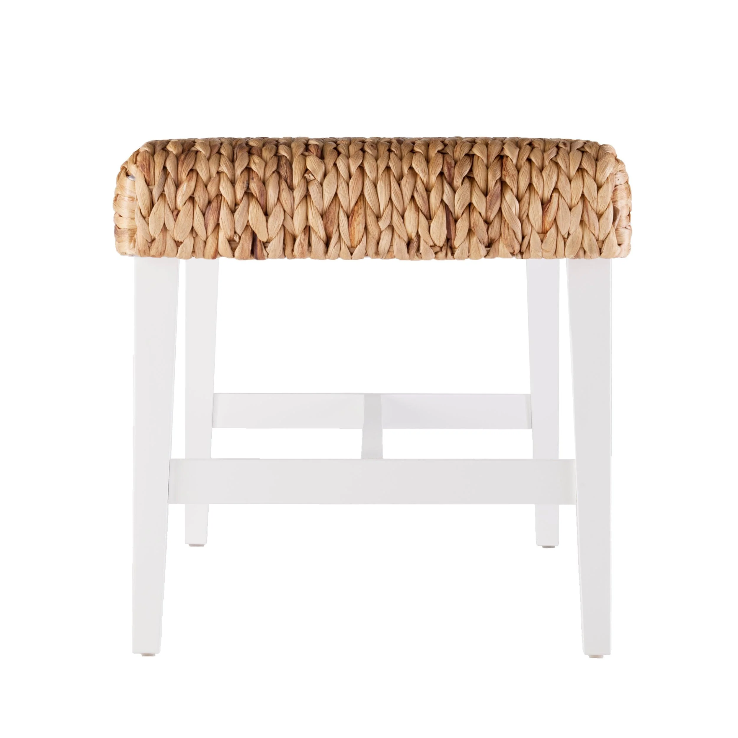 Standerson White Woven Coffee Table Bench - Image 7