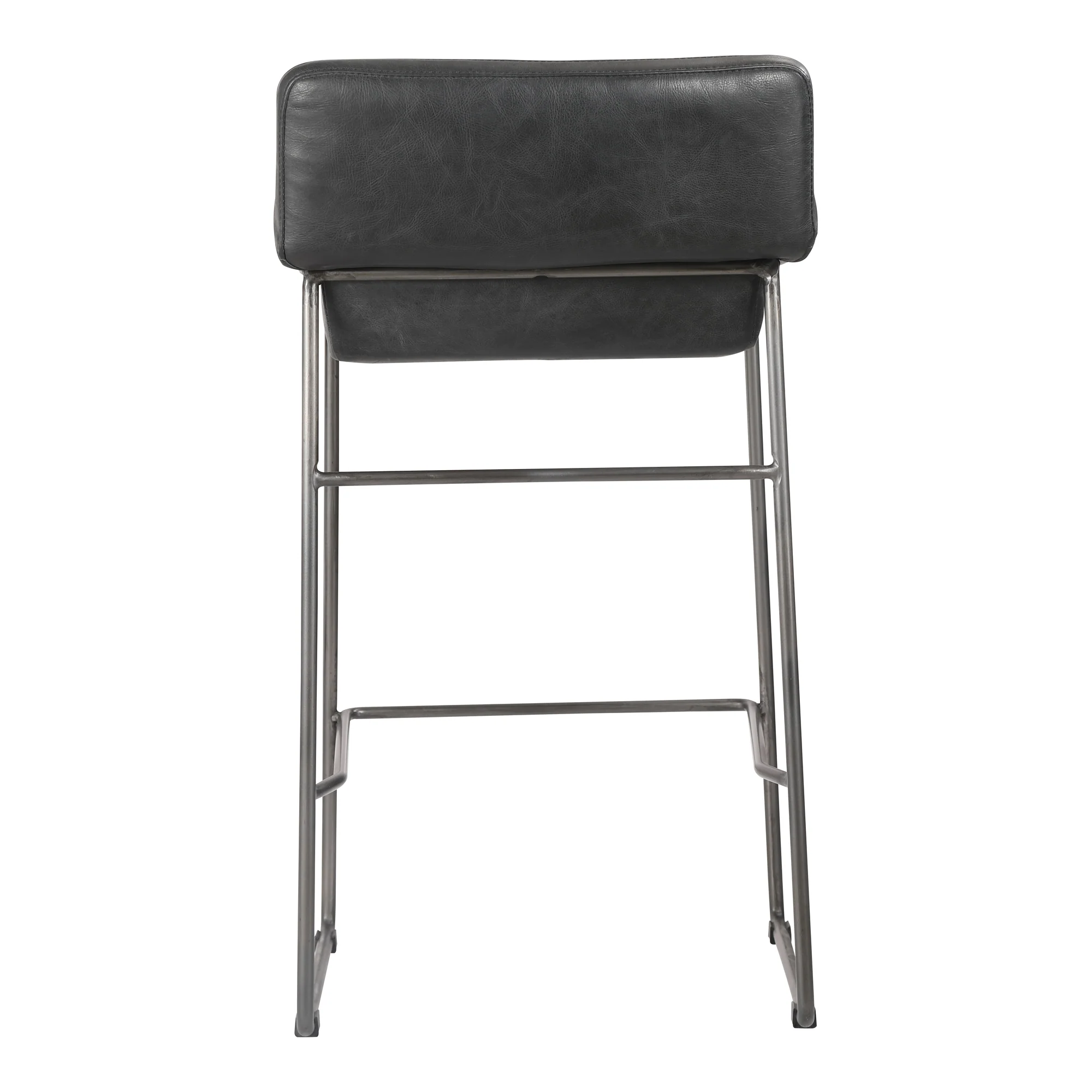 Starlet Counter Stool Onyx Black Leather  - Set Of Two - Image 8