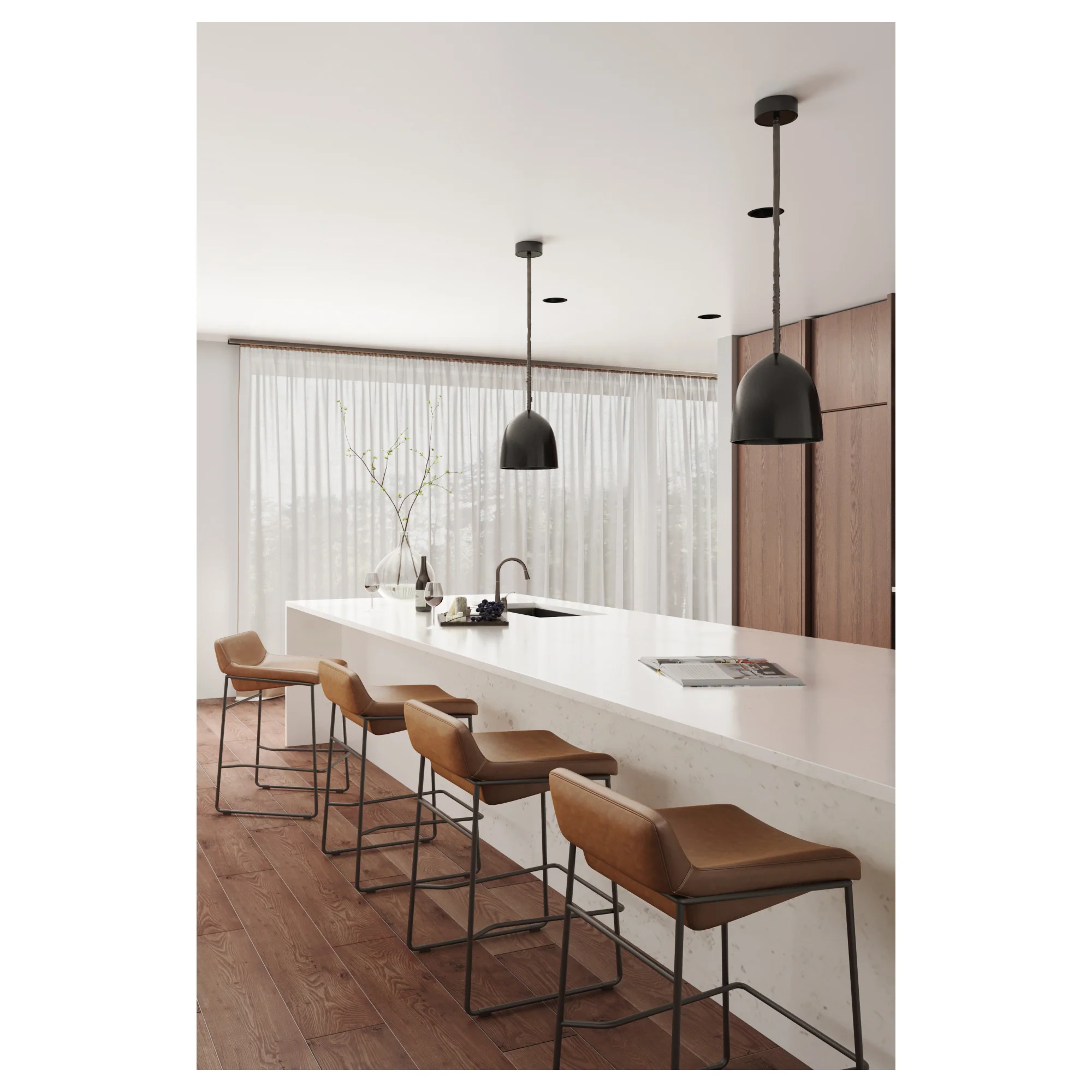 Starlet Counter Stool Open Road Brown Leather - Set Of Two - Image 2