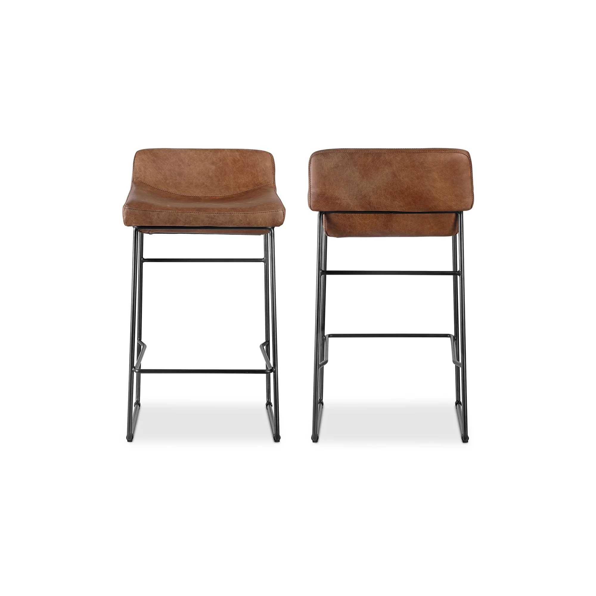 Starlet Counter Stool Open Road Brown Leather - Set Of Two - Image 4