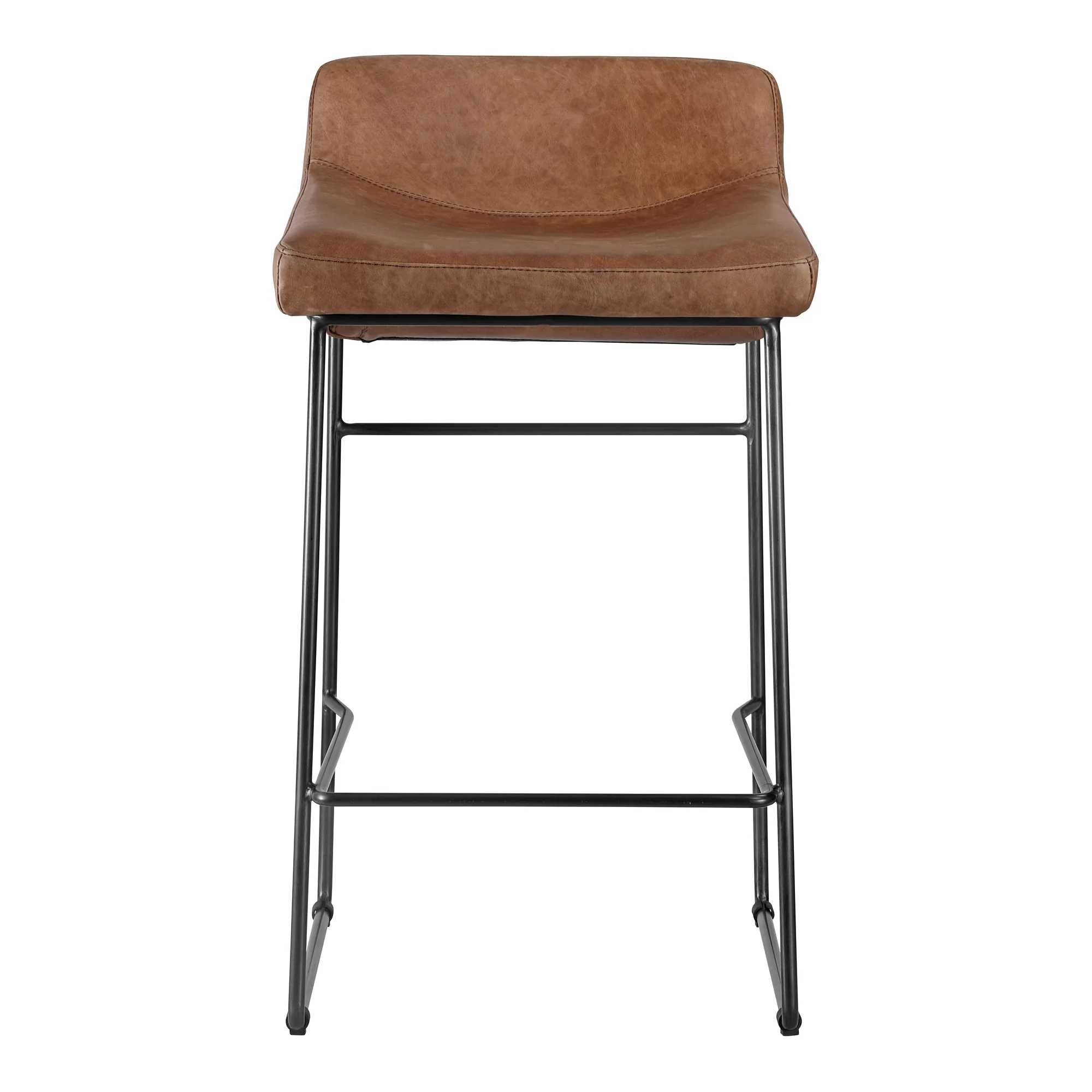 Starlet Counter Stool Open Road Brown Leather - Set Of Two - Image 5